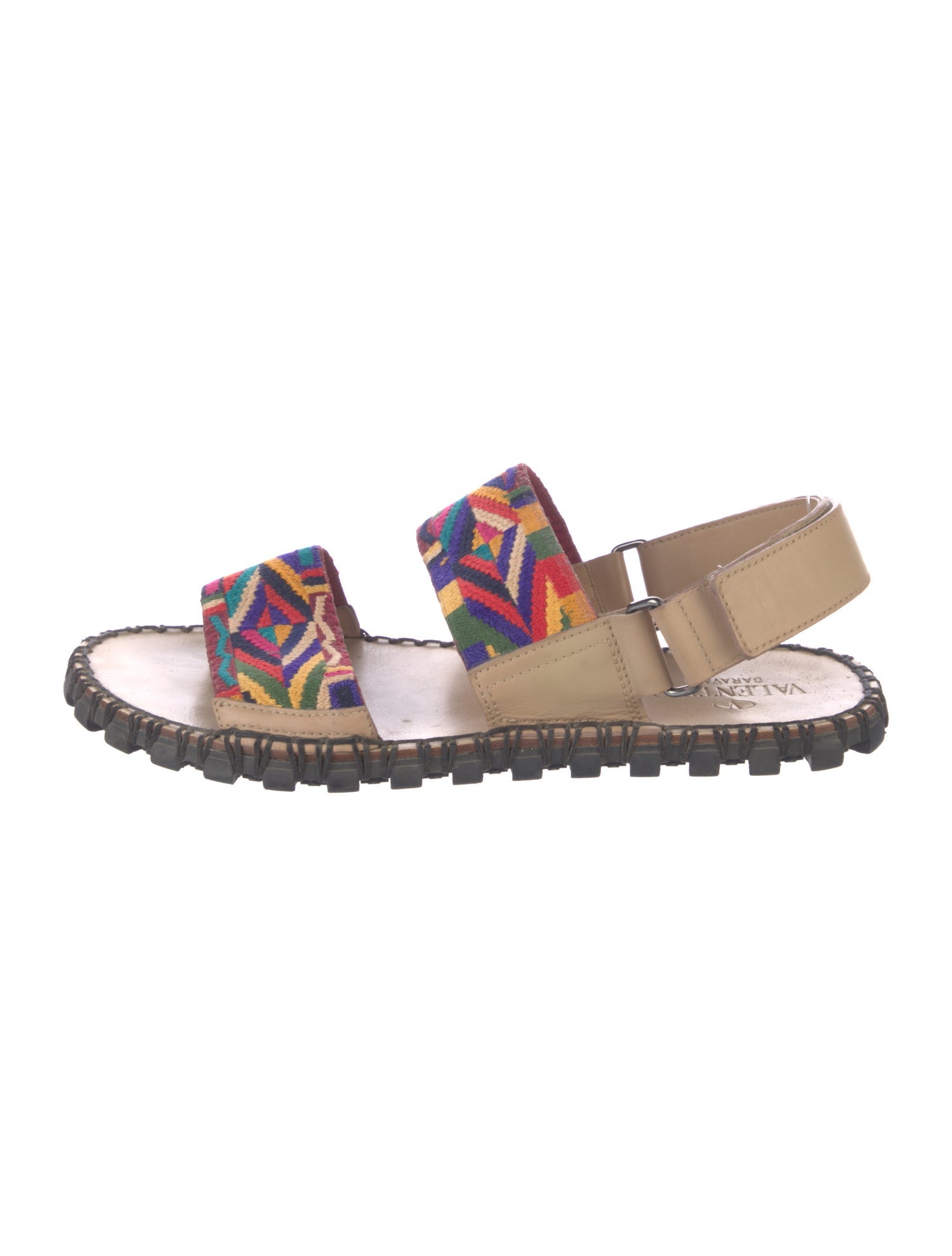 Valentino Leather Printed Sandals