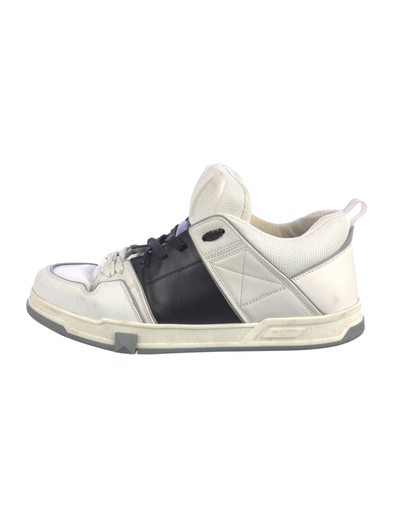Valentino Rockstud Accents Leather Sneakers