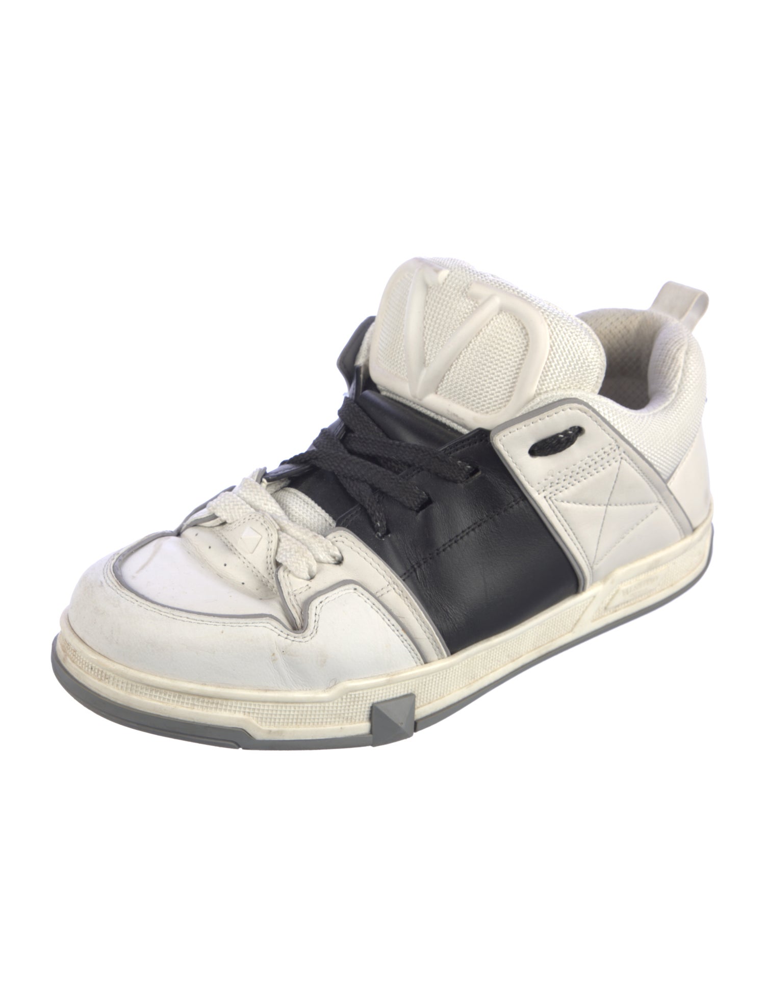 Valentino Rockstud Accents Leather Sneakers