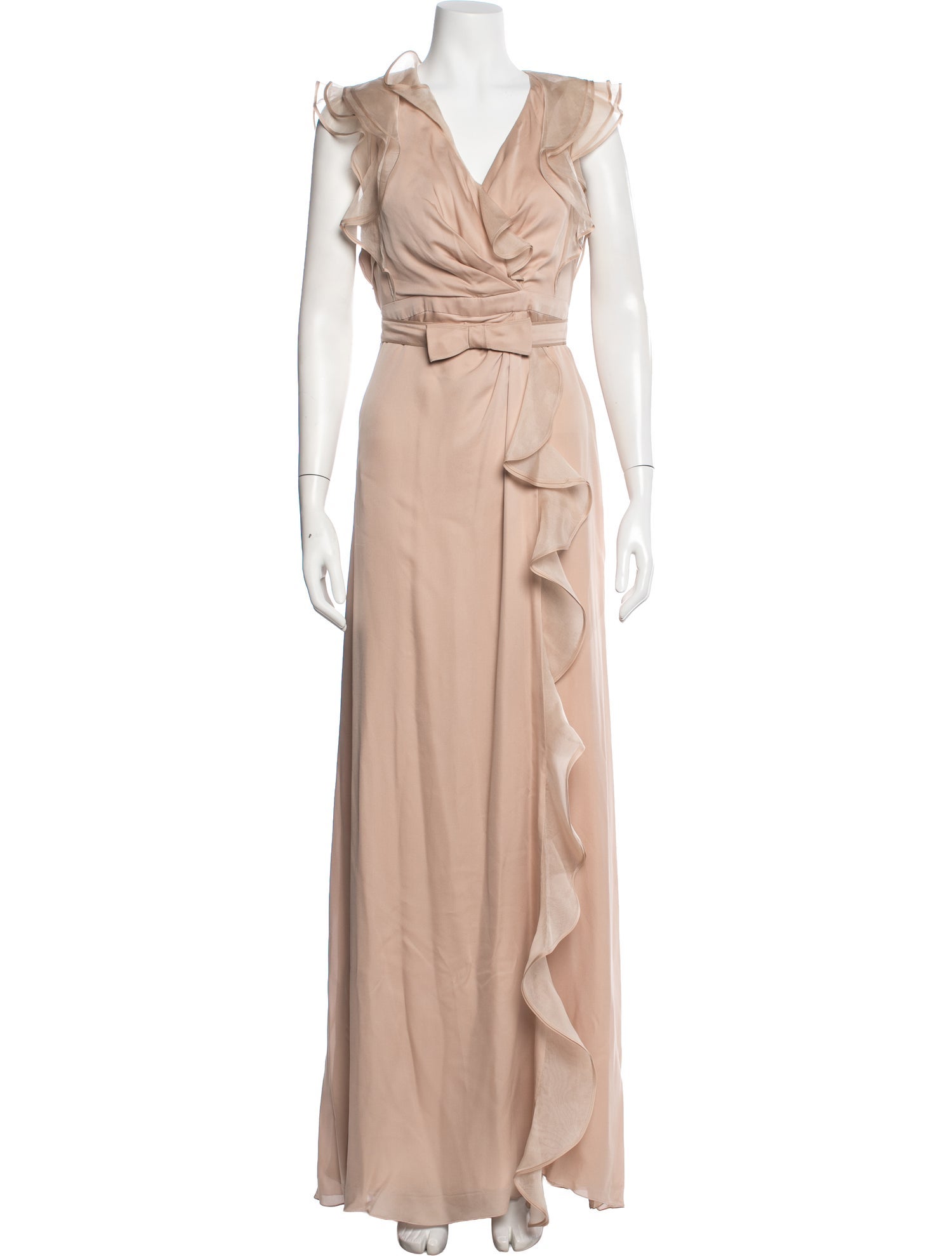 valentino bridesmaid dresses Silk Long Dress - Neutrals Dresses, Clothing - VAL574739 The cape covers the