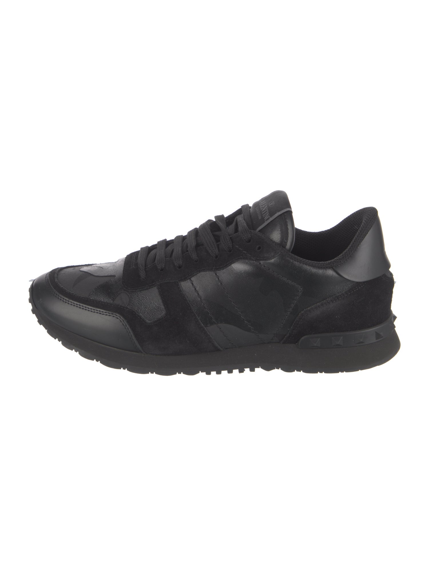Valentino Rockstud Accents Suede Athletic Sneakers