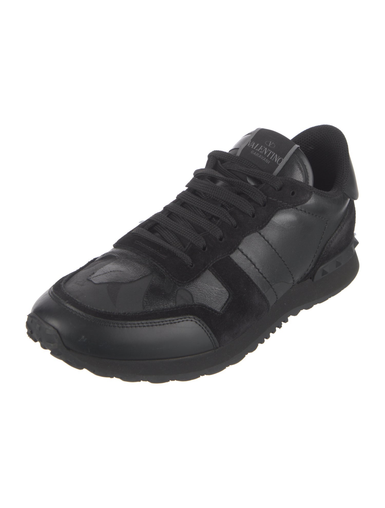 Valentino Rockstud Accents Suede Athletic Sneakers