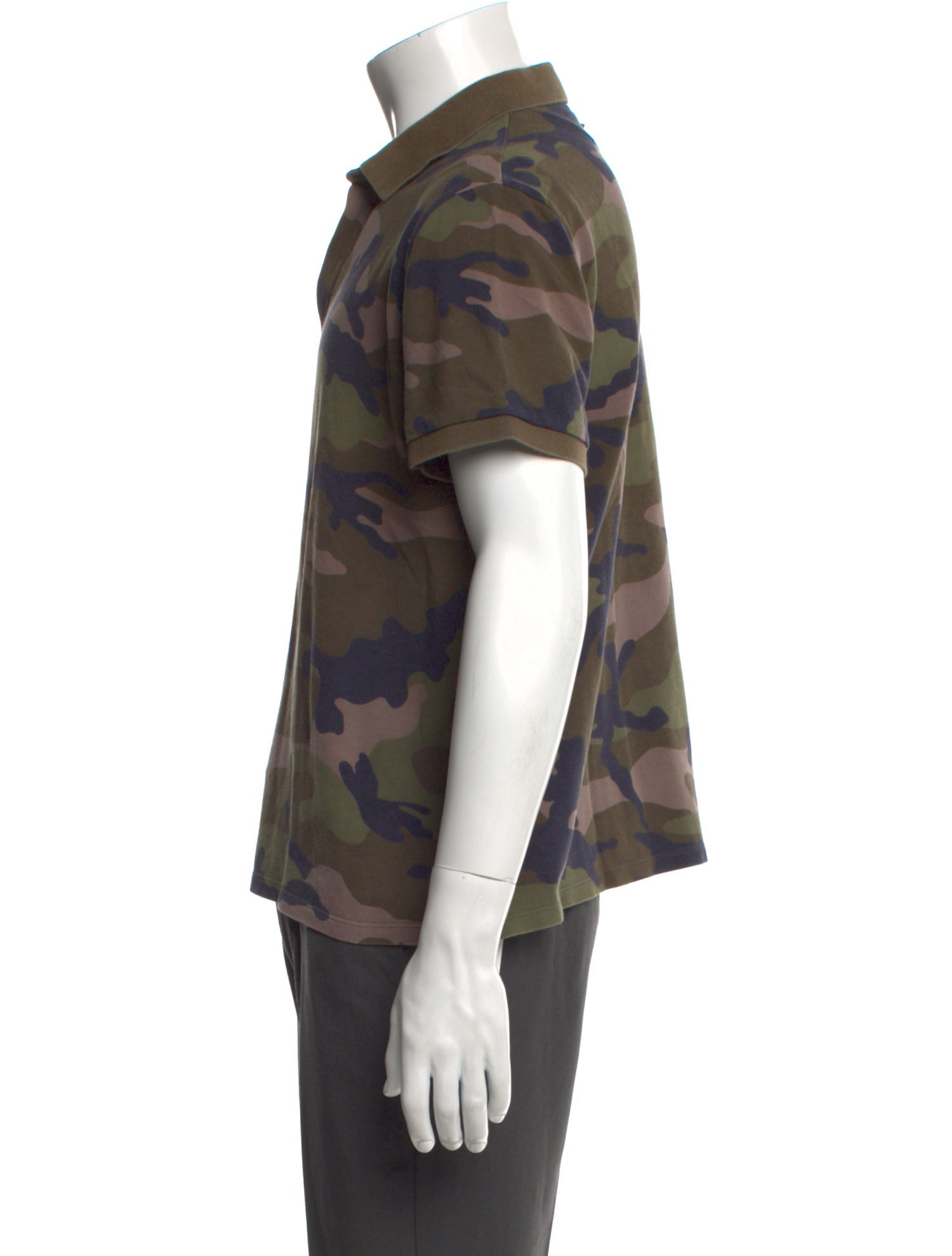 Valentino Rockstud Accents Camouflage Print Polo Shirt