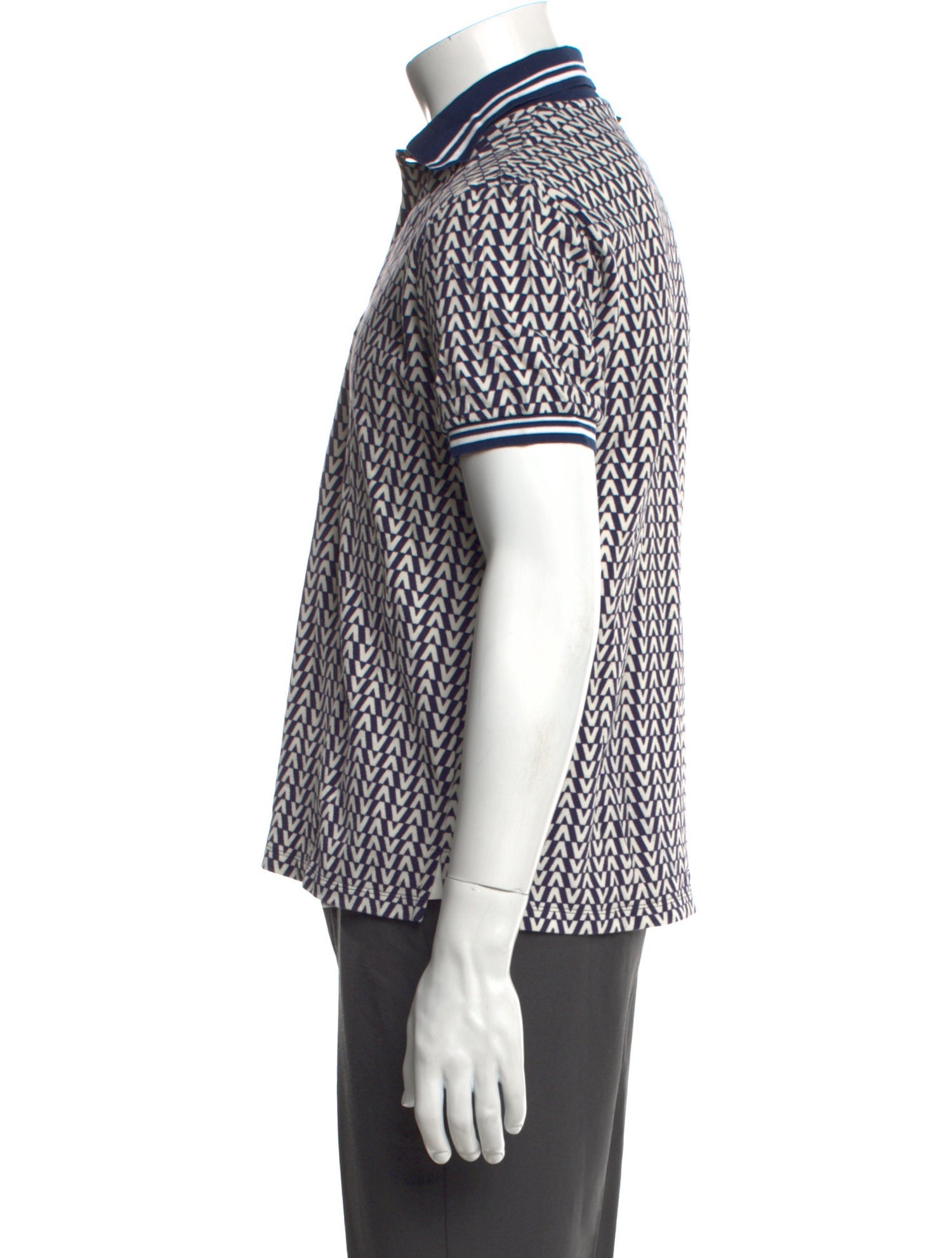 Valentino Rockstud Accents Graphic Print Polo Shirt