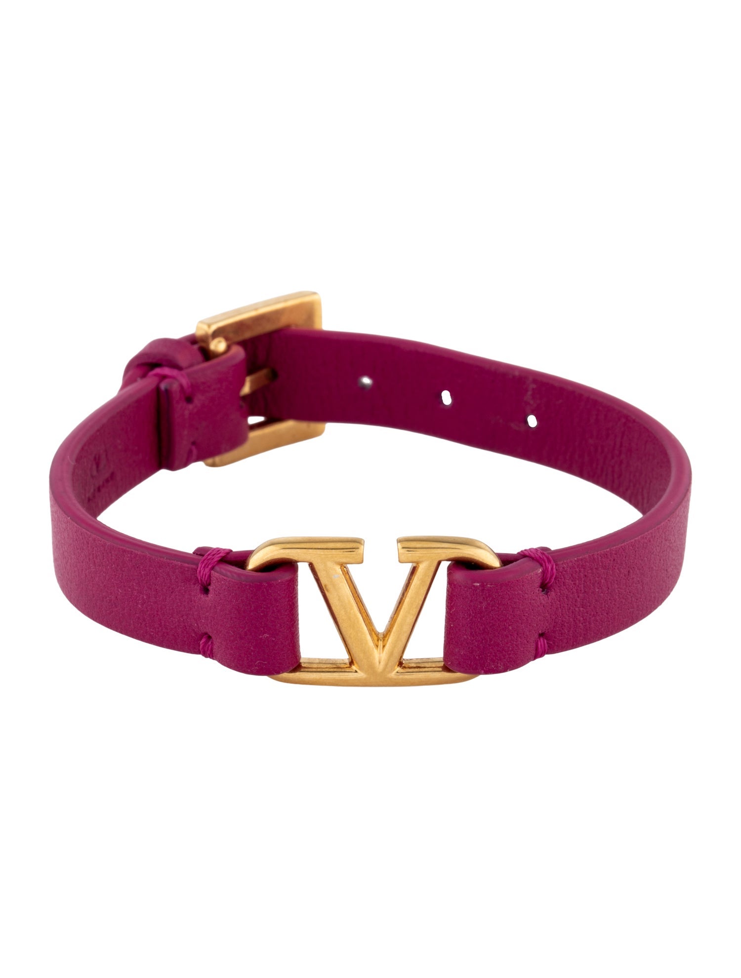Valentino Leather VLogo Wrap Bracelet