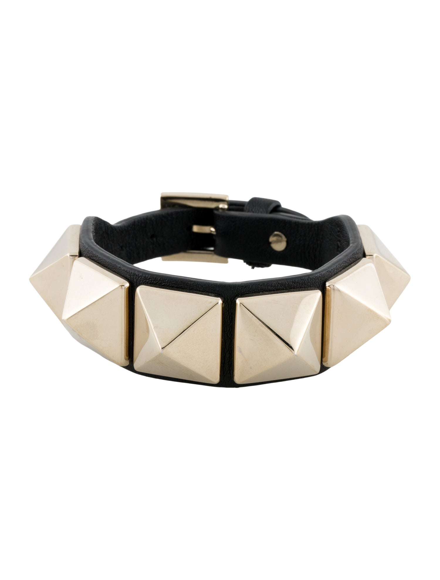 Valentino Leather Studded Wrap Bracelet