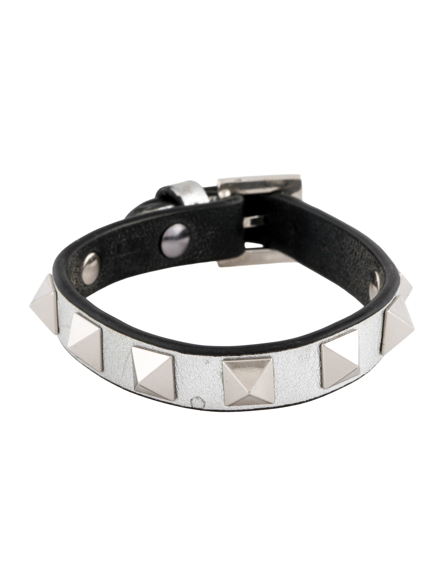 Valentino Leather Studded Wrap Bracelet