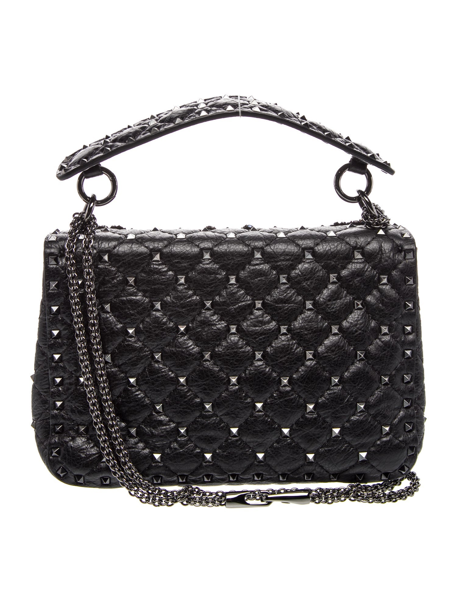 Valentino Quilted Rockstud Spike Butterfly - Black Shoulder Bags