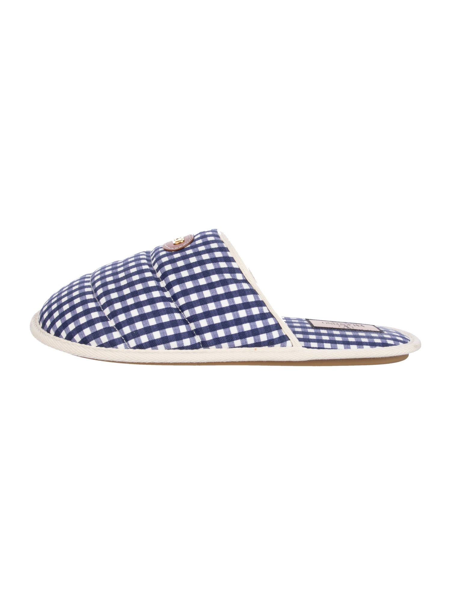 Valentino Vlogo Plaid Print Slides