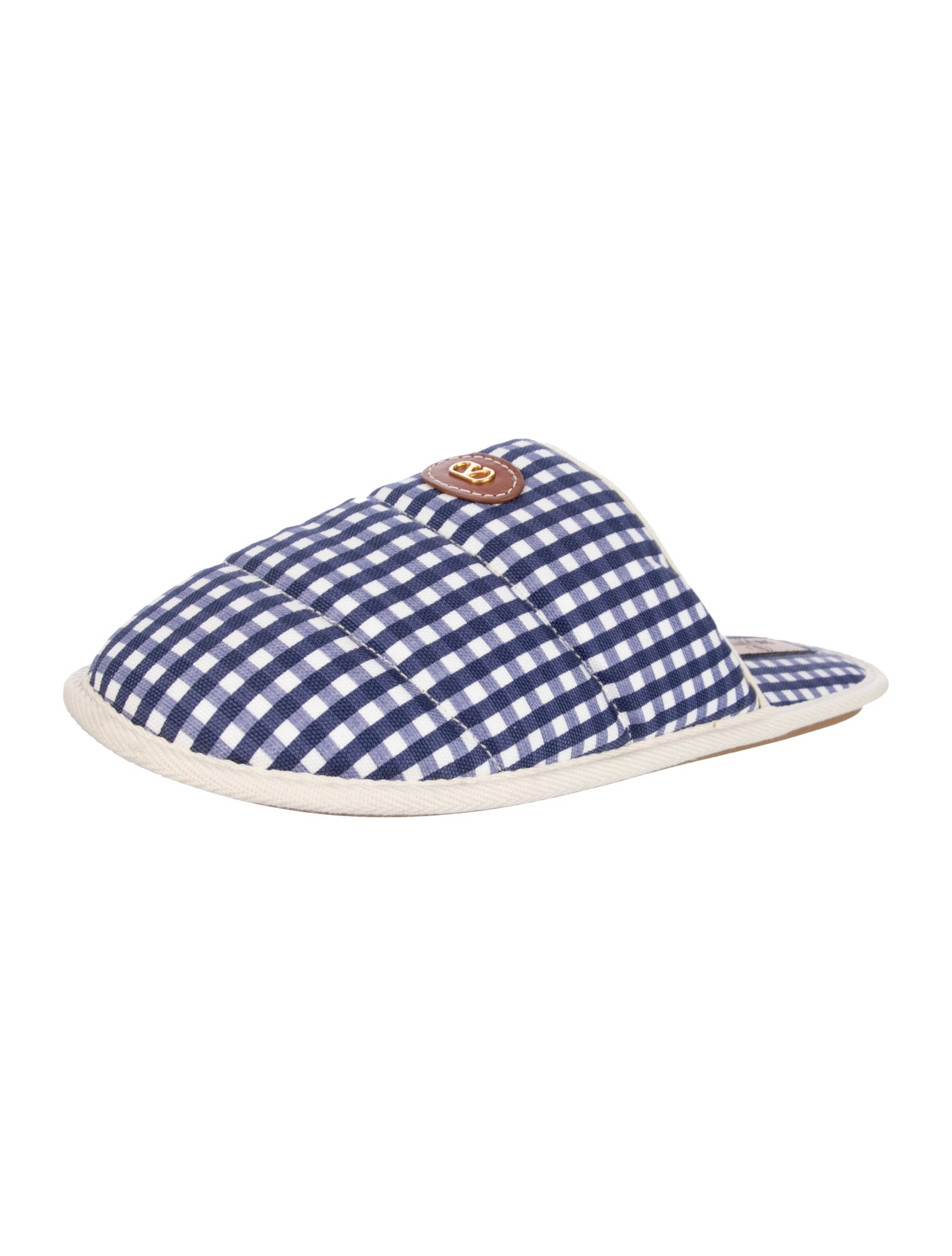 Valentino Vlogo Plaid Print Slides