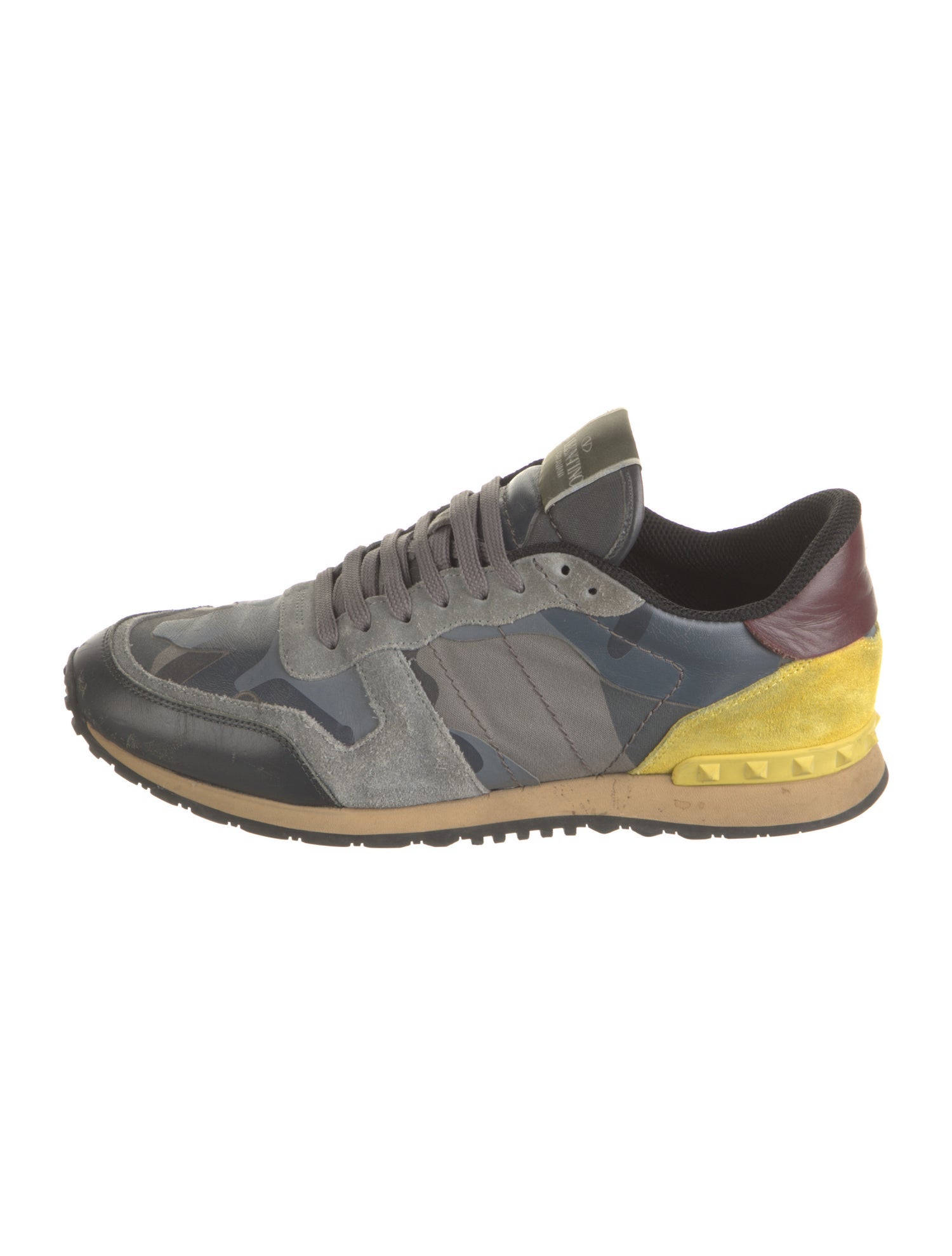 Valentino Rockstud Accents Leather Sneakers