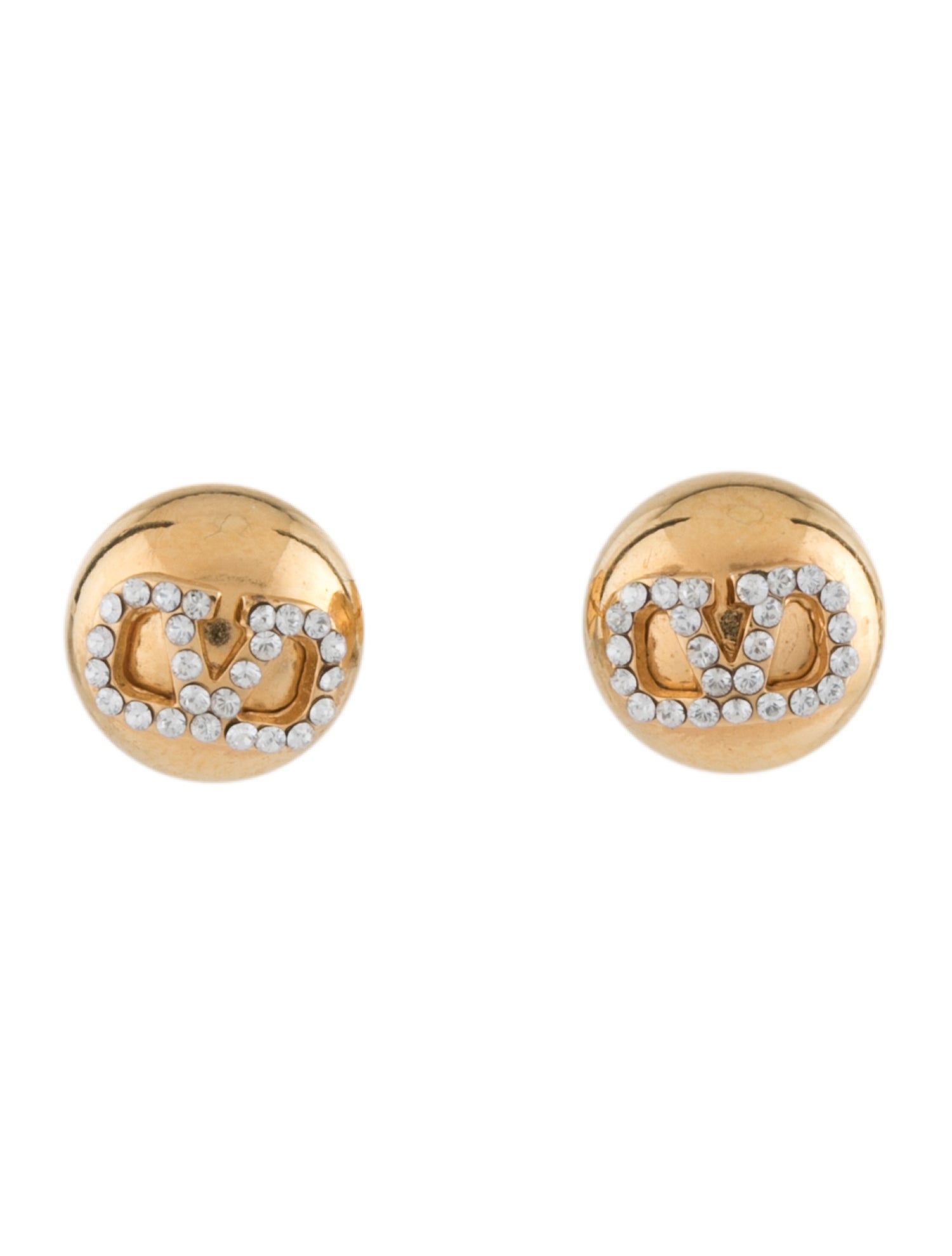 Valentino Crystal Vlogo Signature Stud Earrings