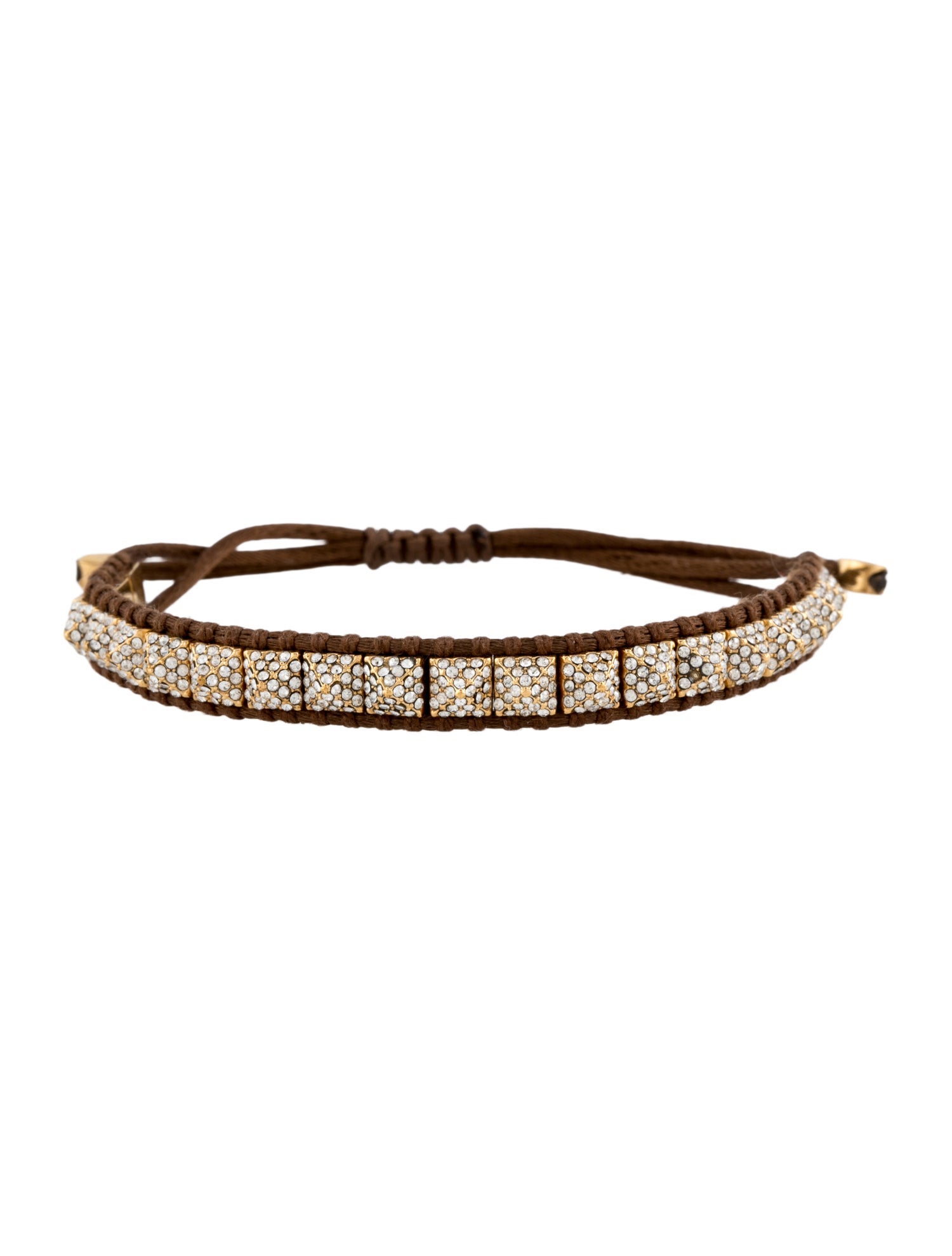 Valentino Crystal & Cprd Studded Adjustable Wrap Bracelet