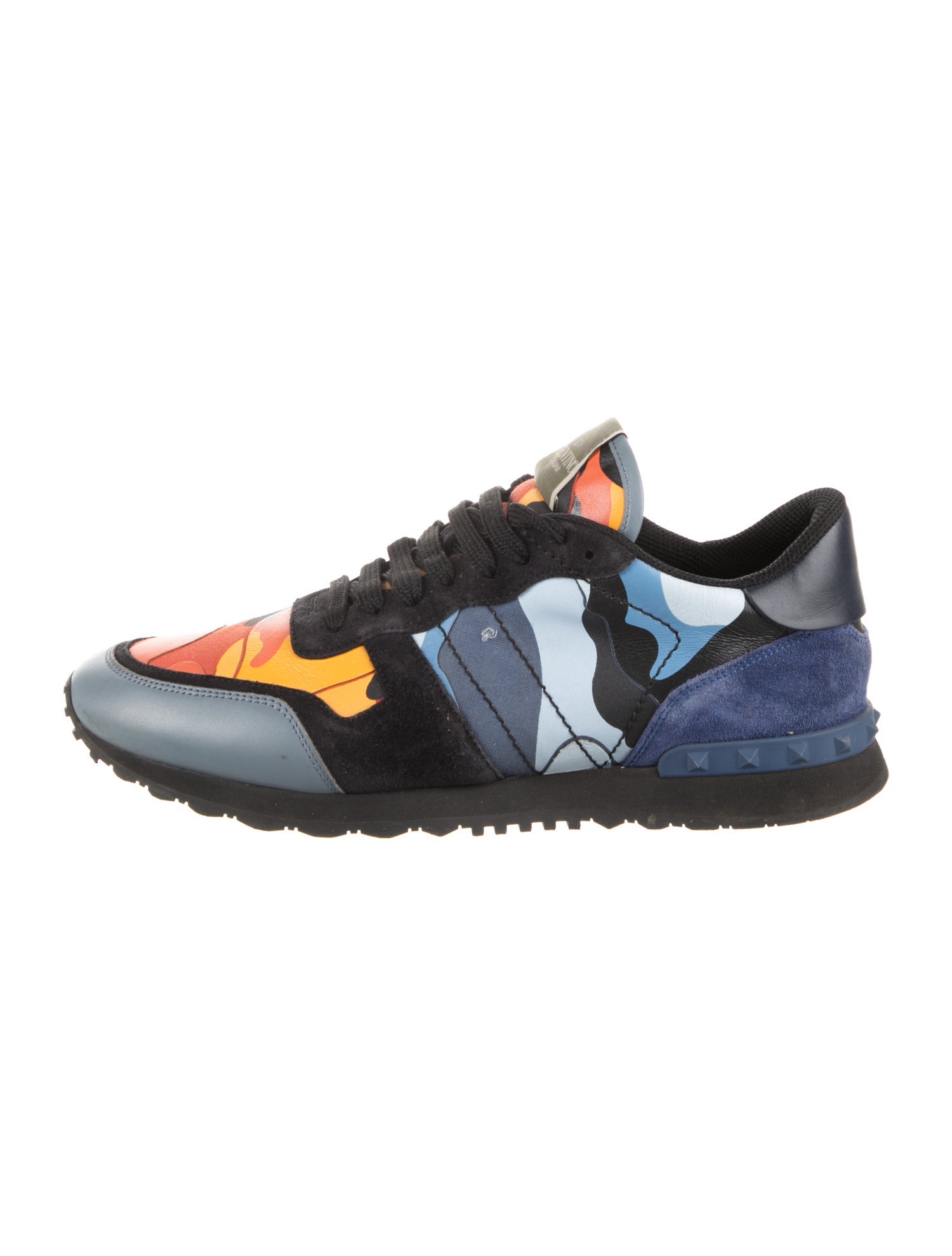 Valentino Rockstud Accents Suede Sneakers