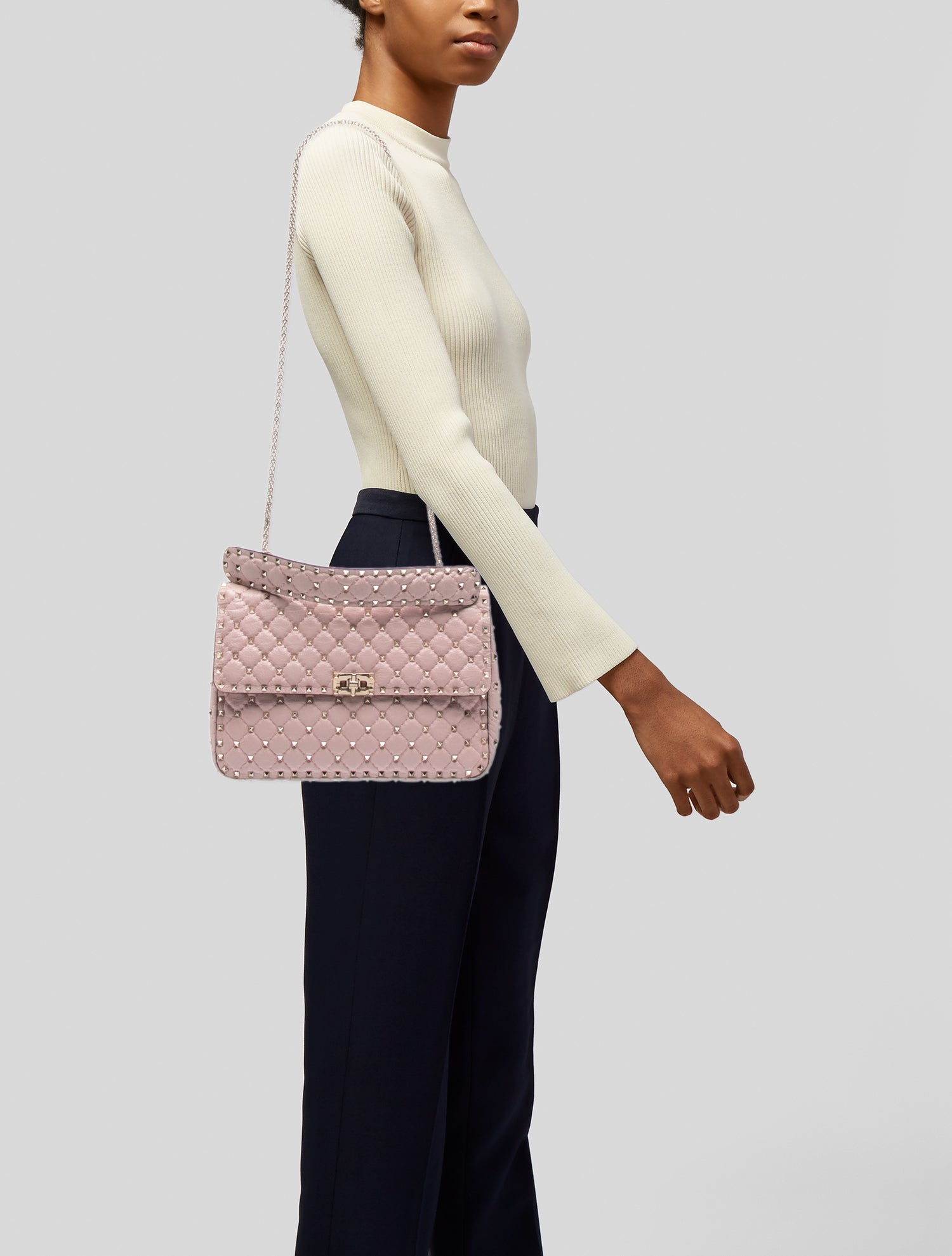 Valentino Feather-Trimmed Satin Evening Bag - Pink Evening Bags
