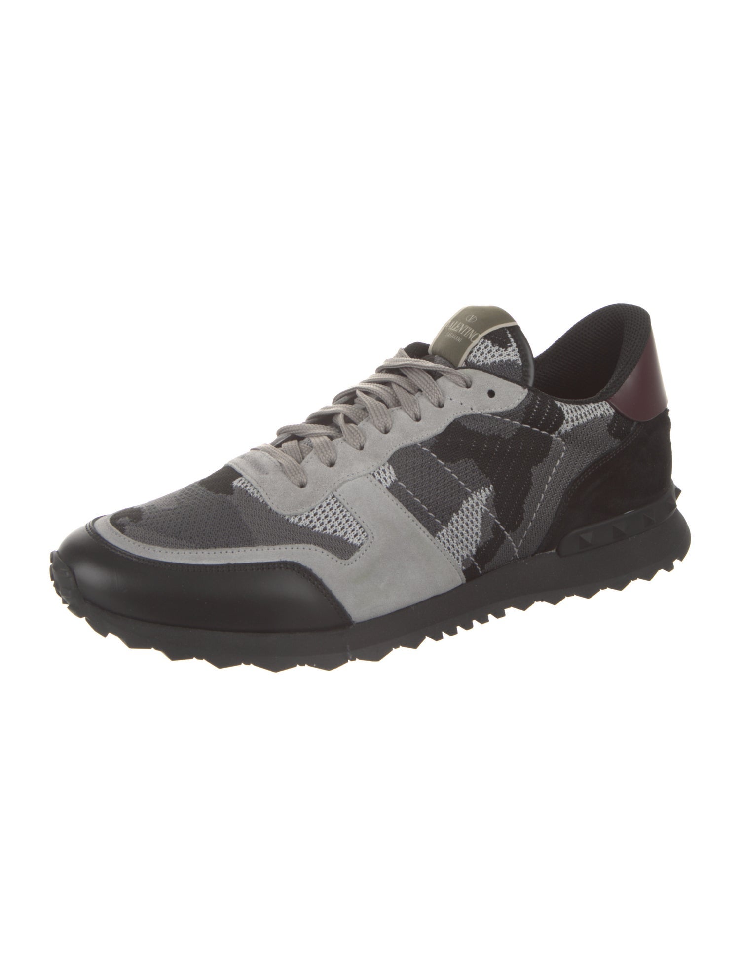 Valentino Rockstud Accents Printed Athletic Sneakers