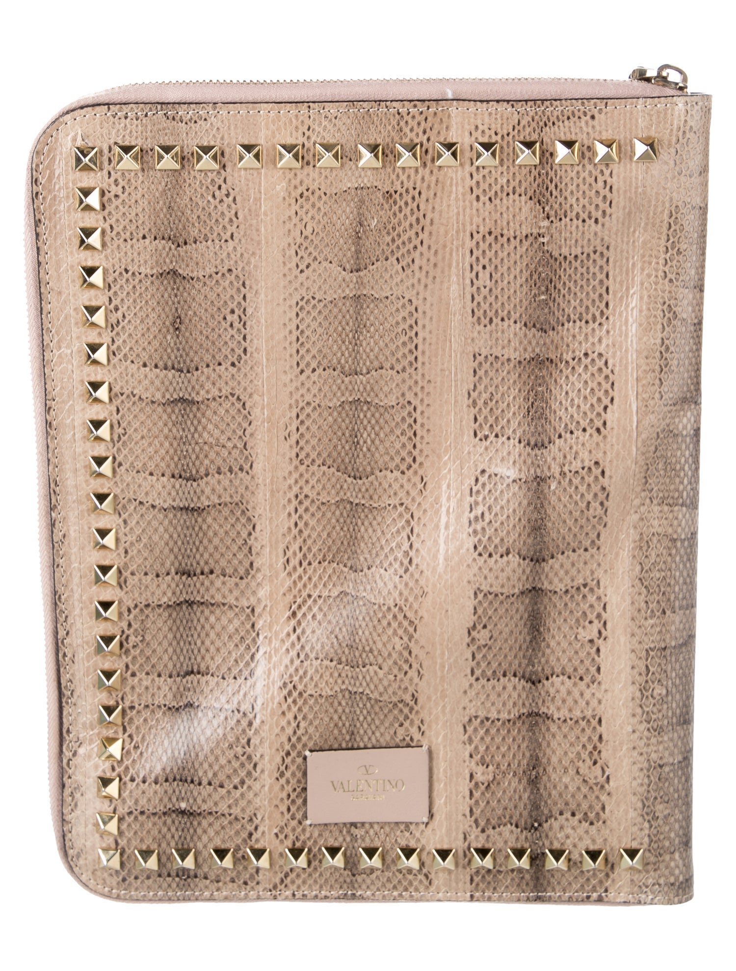 Valentino Leather Embossed Tech Travel Case
