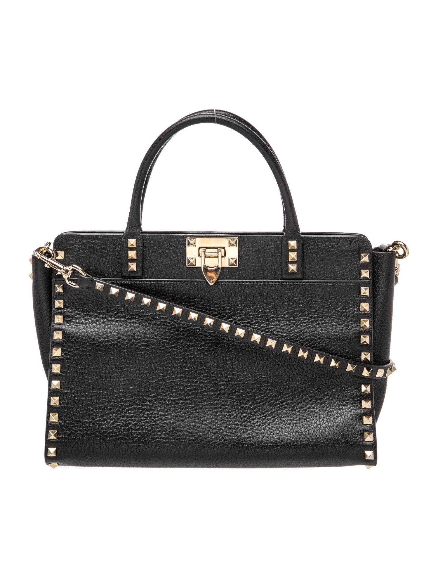 Valentino Rockstud Shoulder Bag - Black Handle Bags, Handbags