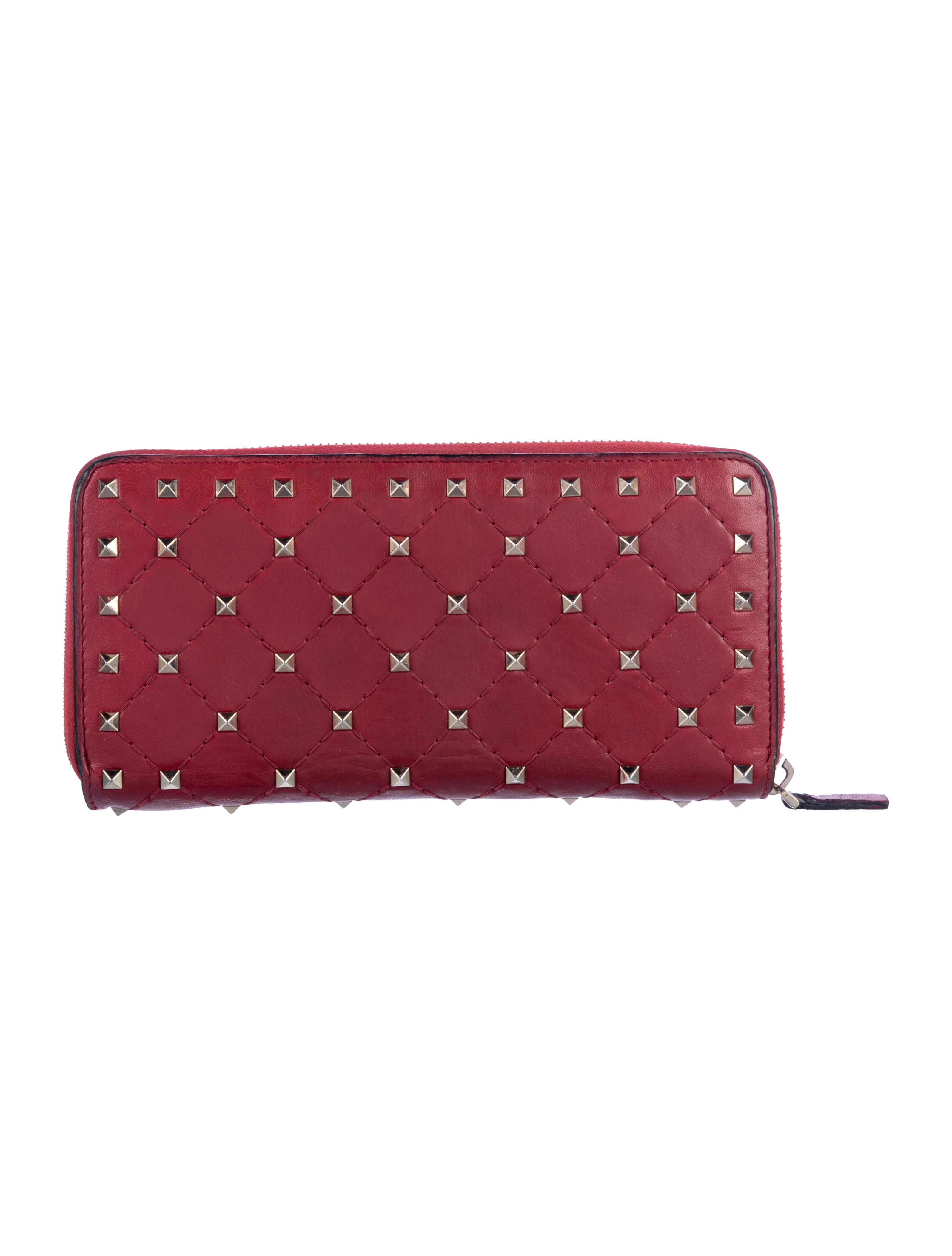 Valentino Rockstud Accents Leather Wallet
