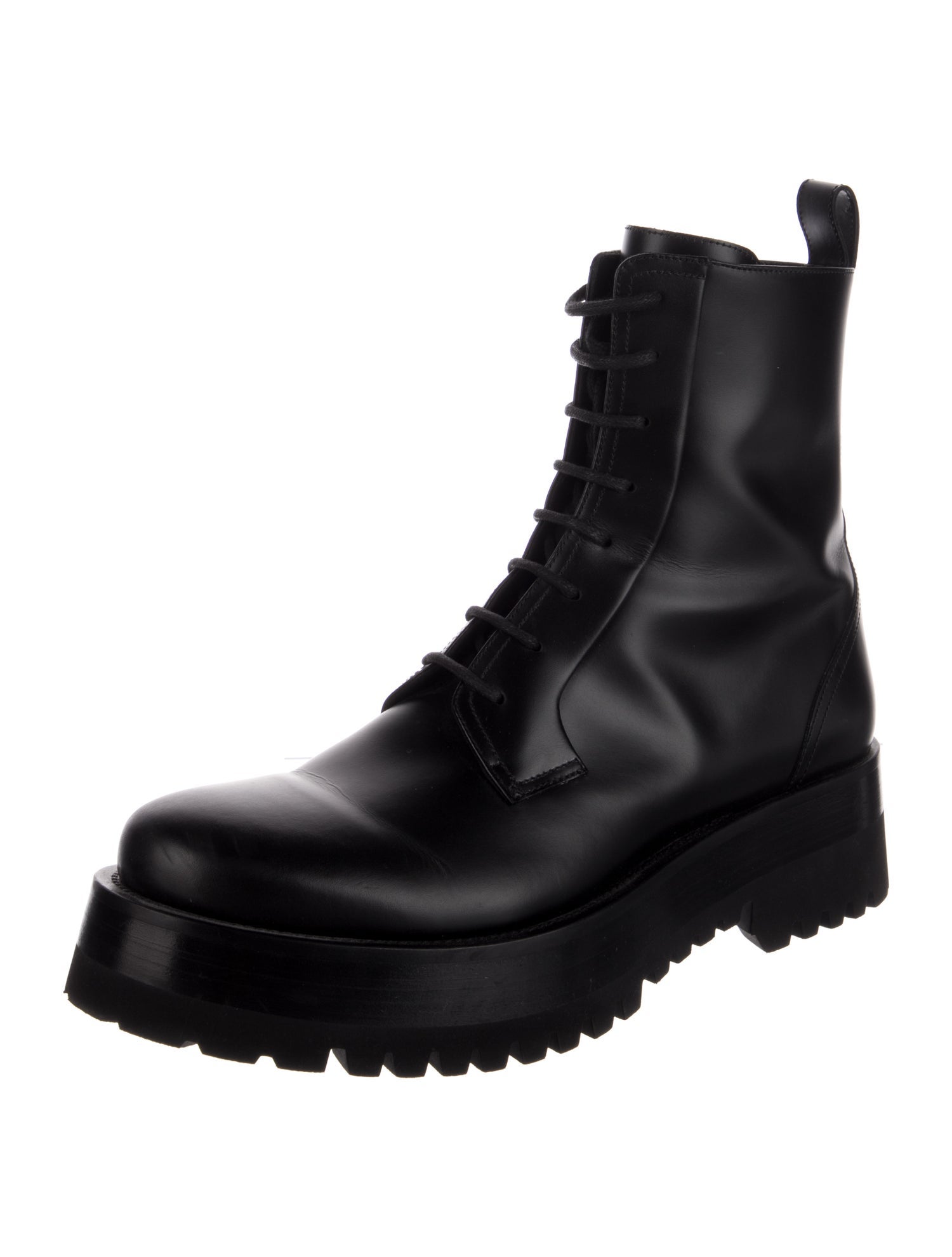Valentino Leather Combat Boots