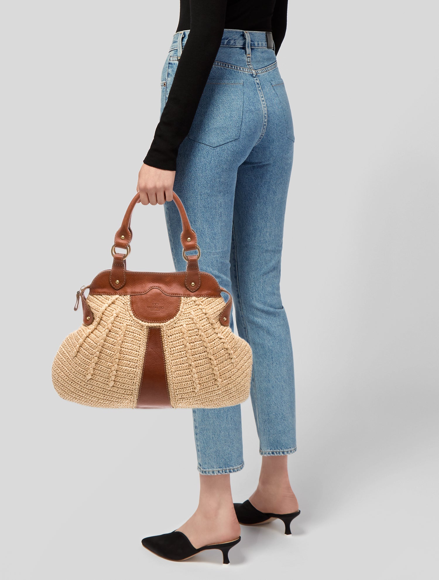 Valentino Garavani Bebop Loop Mink Fur Clutch - Neutrals Clutches