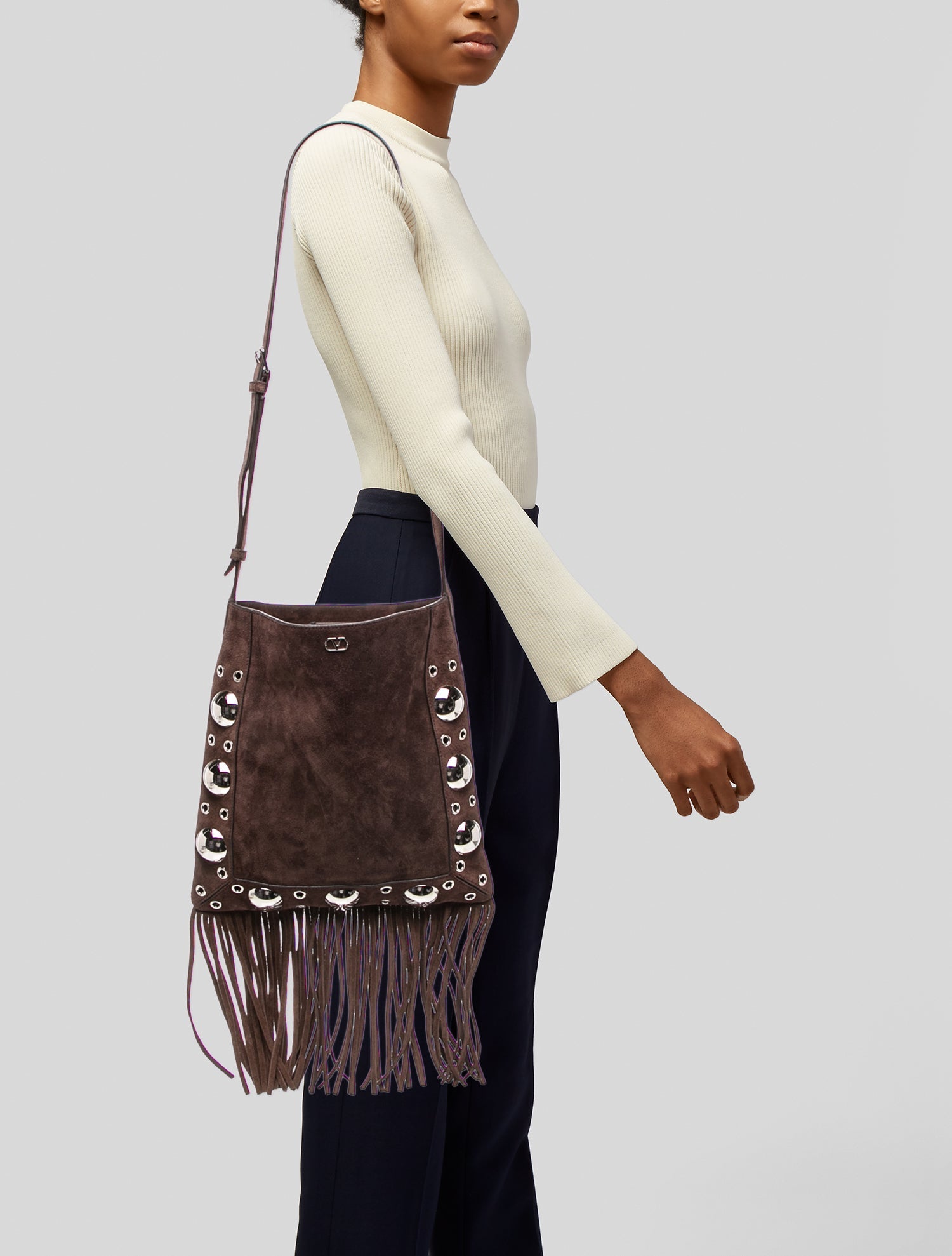 Valentino Suede Messenger Bag