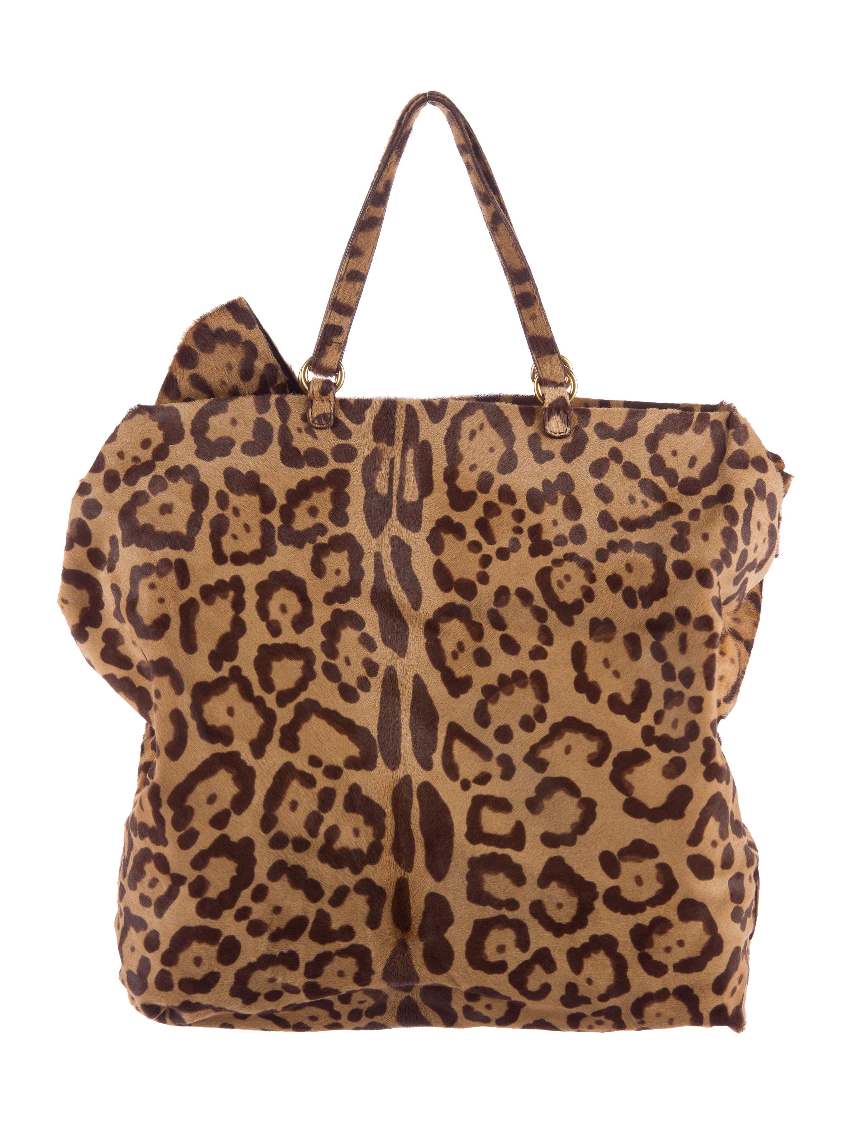 Valentino Leopard Ponyhair Bow Bag Handbags VAL58352 The RealReal