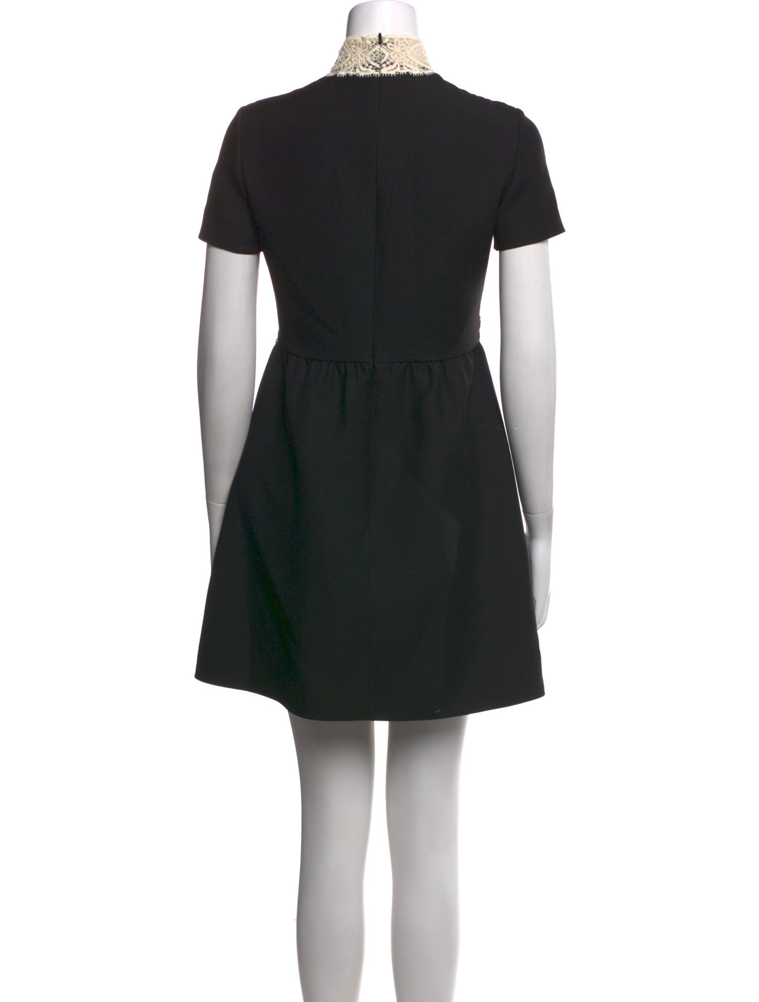 valentino black dress with white collar Virgin Wool Mini - Dresses, Clothing - VAL585135 Color:Custom Color (Choose from Full Palette) Black tech fabric gold mettalic dress Regular Fit Black Dress
