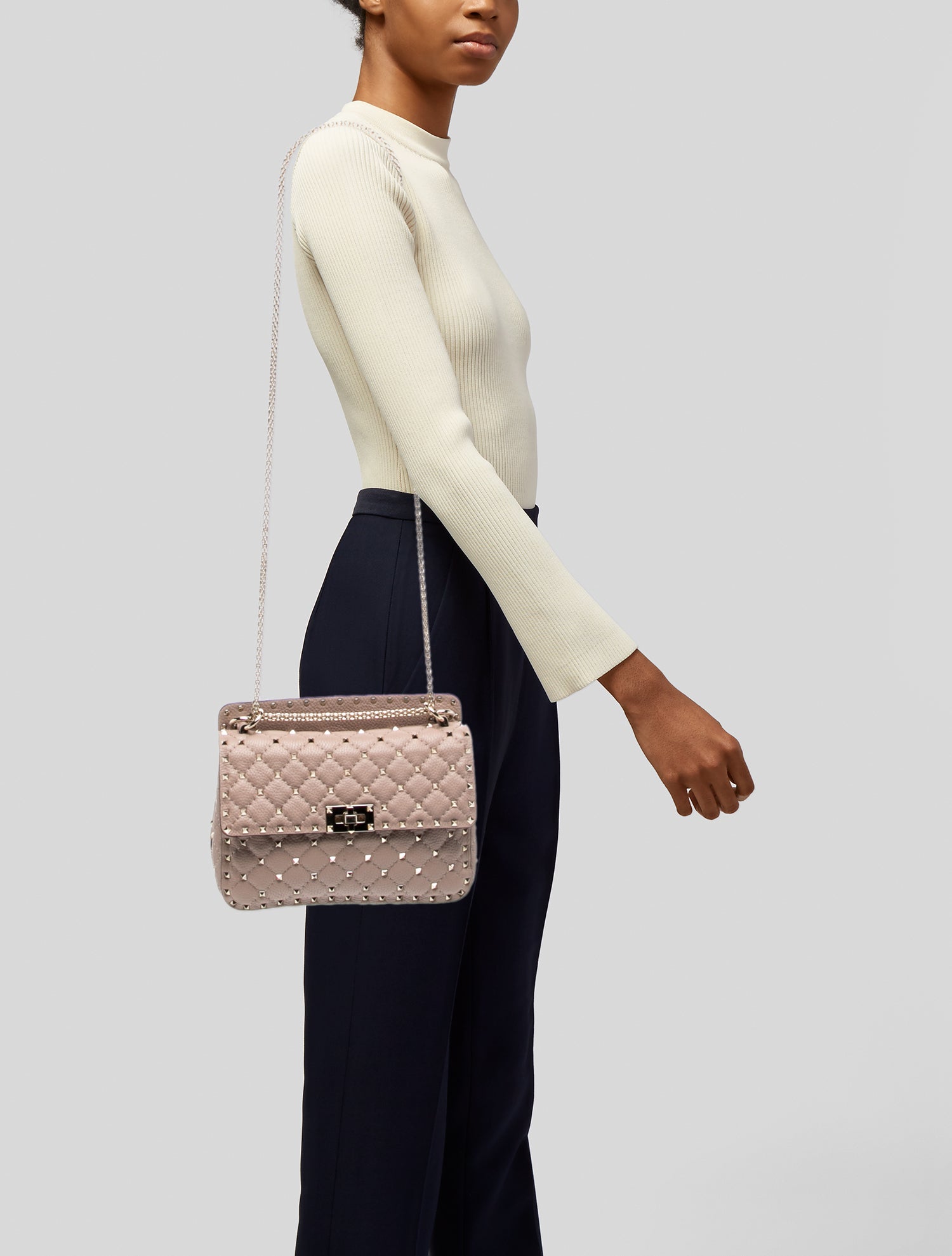 Valentino Rockstud Spike Top Handle Bag