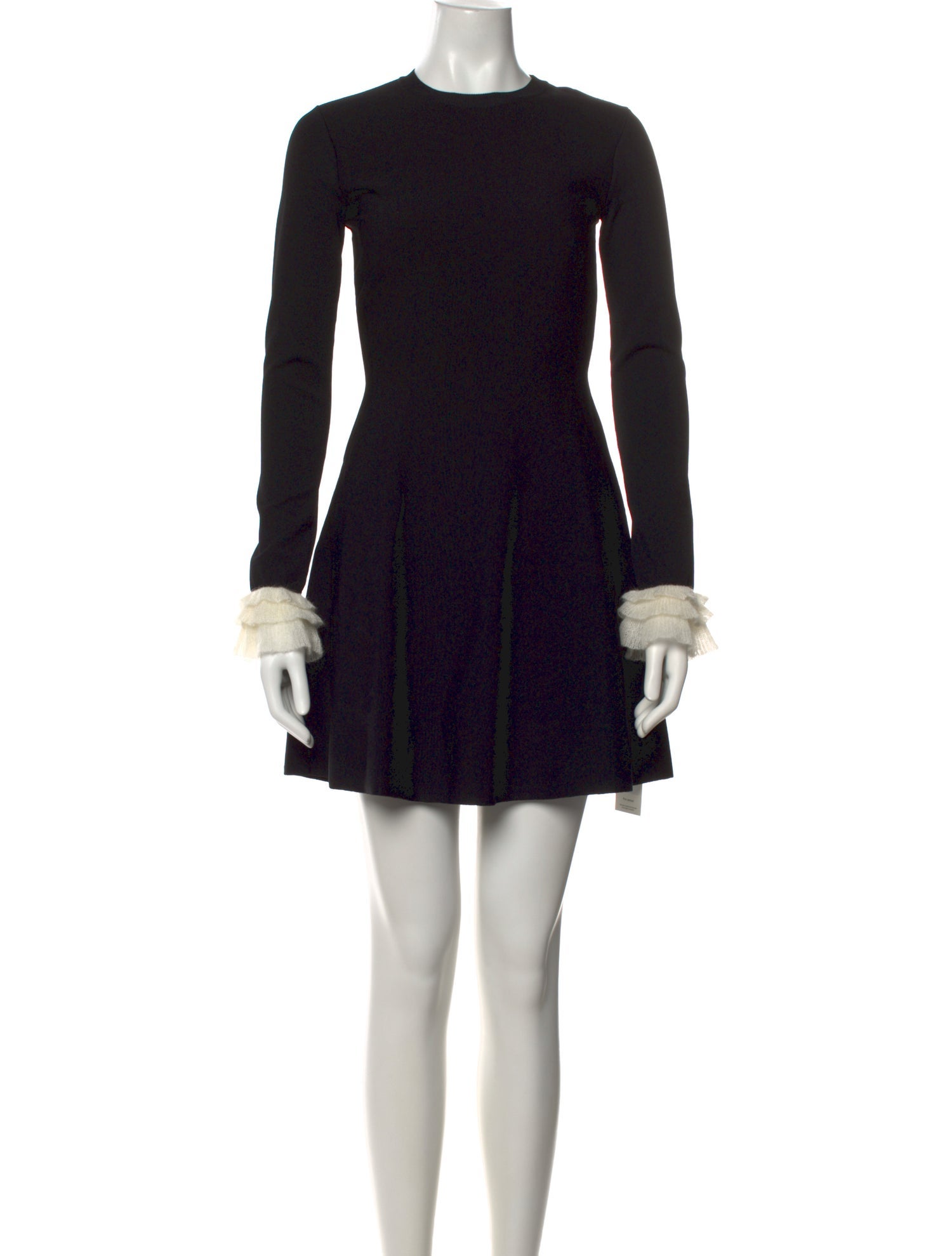 Valentino Crew Neck Mini Dress - Black Dresses, Clothing - VAL588977