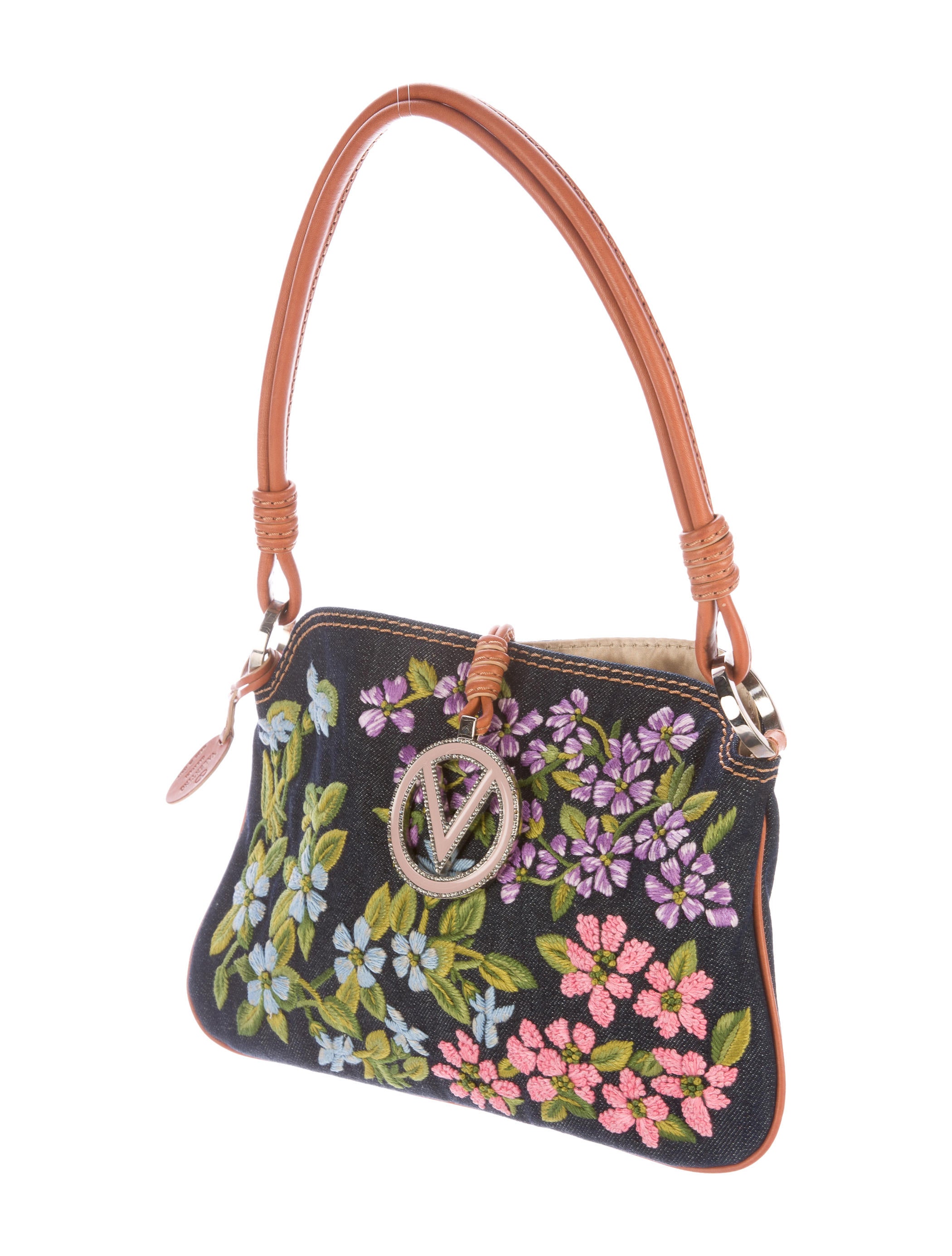 Valentino Floral Embroidered Shoulder Bag Handbags VAL59423 The
