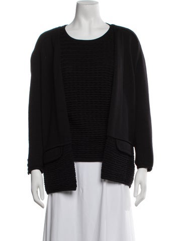 Pre-owned Valentino Vintage Cardigan Set Sweater In Black