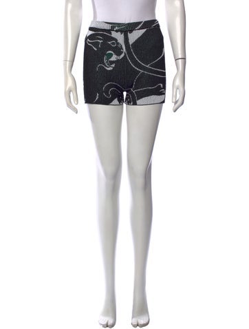 Pre-owned Valentino Graphic Print Mini Shorts In Black