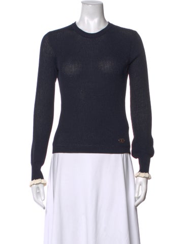 Pre-owned Valentino Crew Neck Sweater In Grey