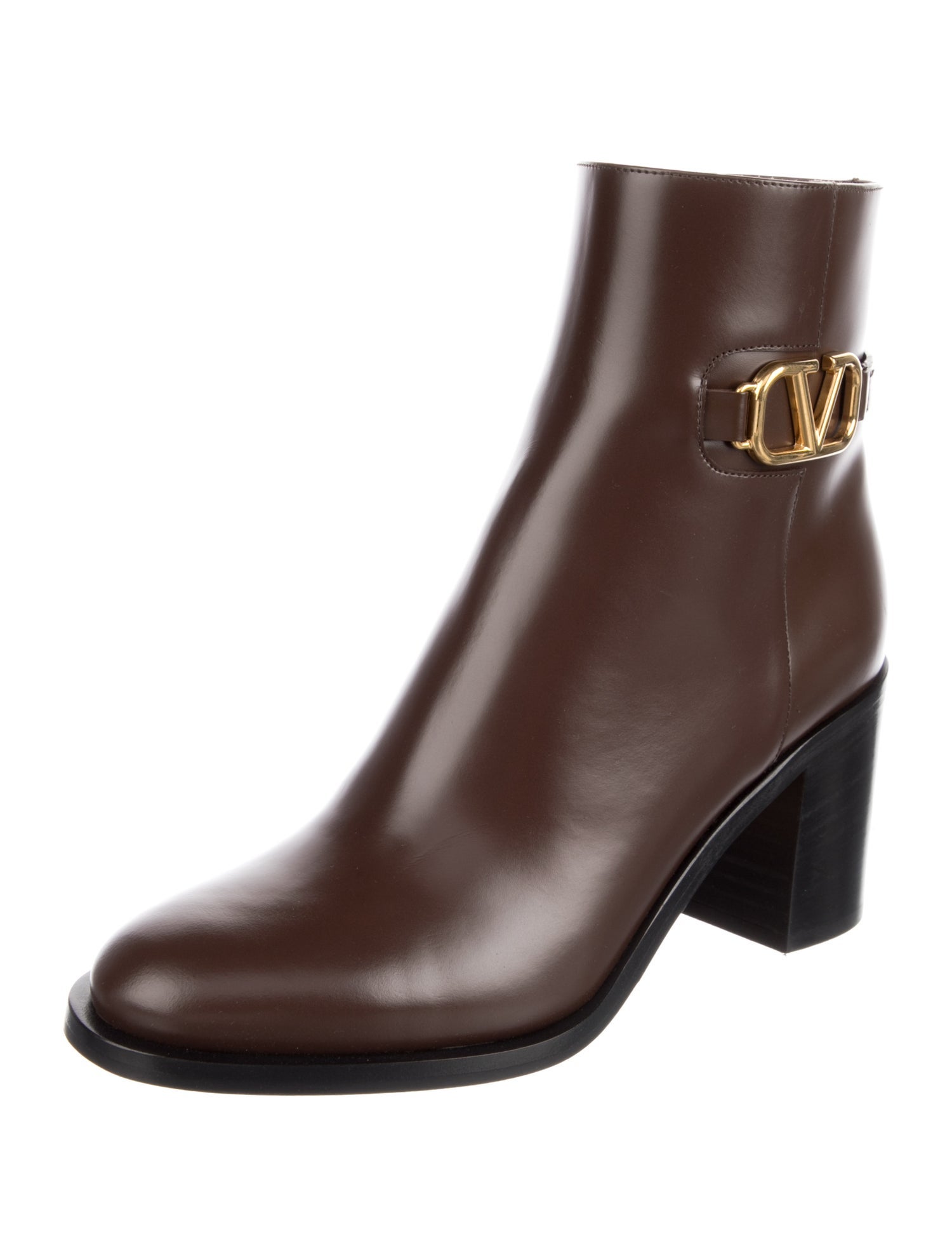 Valentino Vlogo Leather Boots w/ Tags - Brown Boots, Shoes