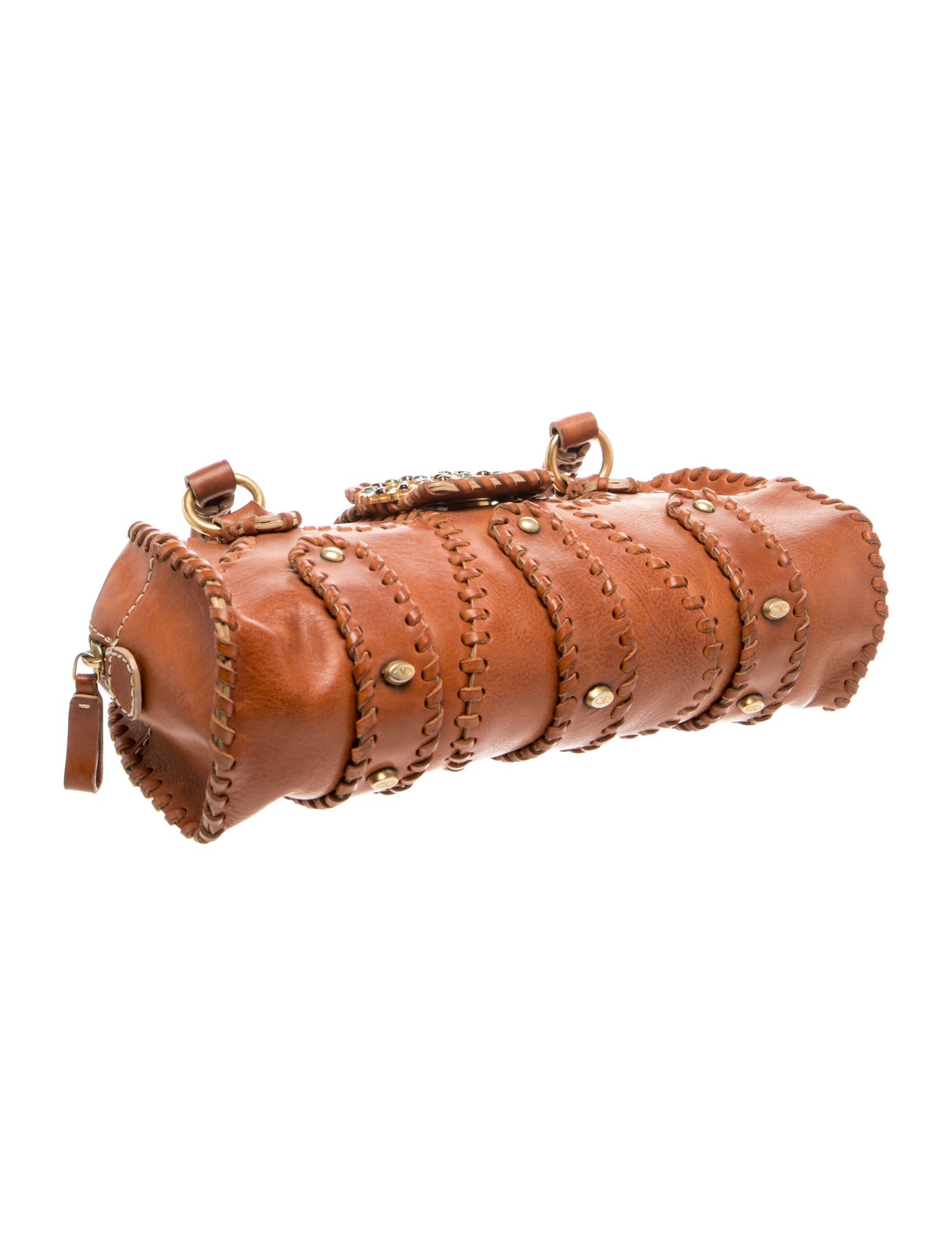 Valentino Leather Top Handle Bag - Brown Handle Bags, Handbags