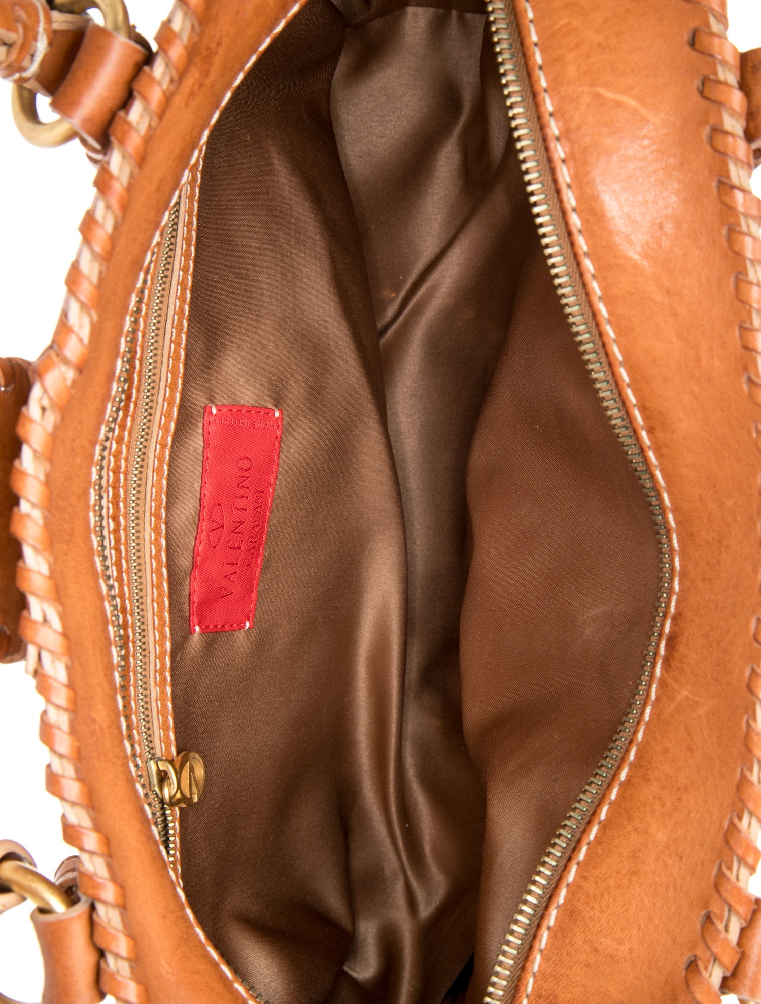 Valentino Leather Top Handle Bag - Brown Handle Bags, Handbags
