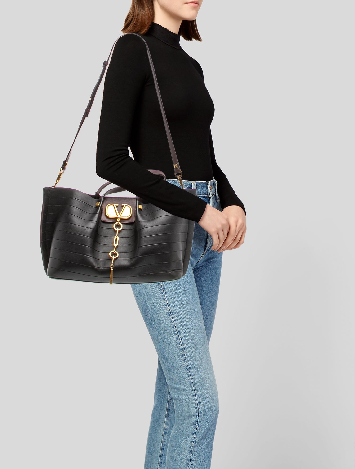 ワーリ② 2本 Tory Burch Lee Radziwill Woven Leather Double Bag - Brown Handle