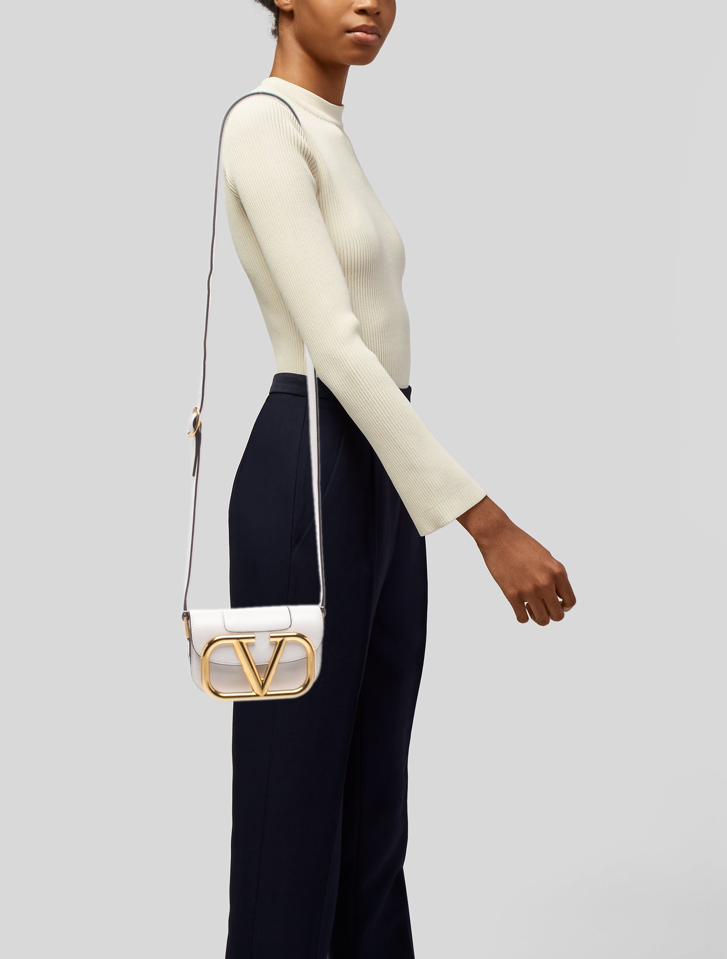 Valentino Leather Crossbody Bag - Neutrals Crossbody Bags