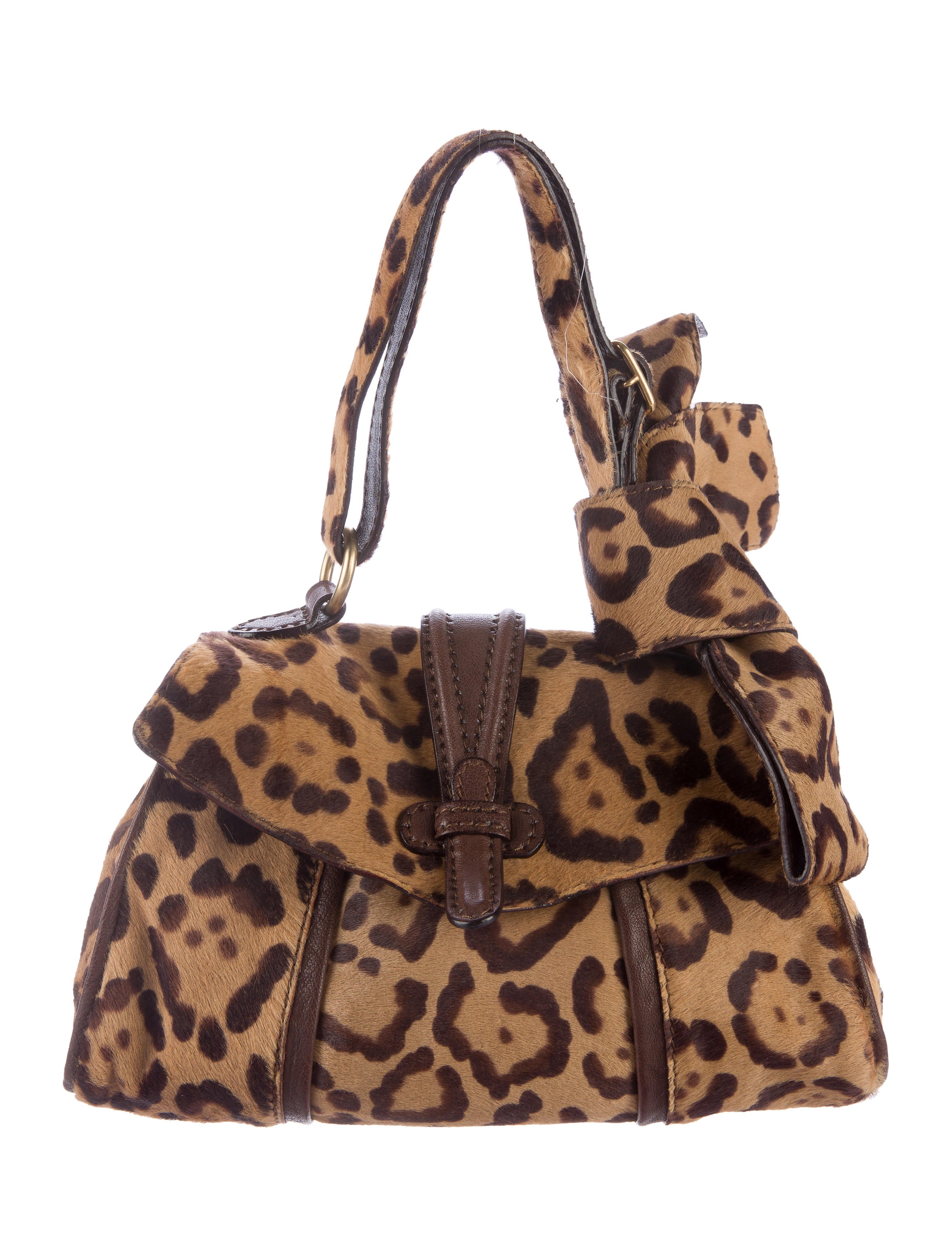 Valentino Leopard Ponyhair Bow Bag Handbags VAL63356 The RealReal