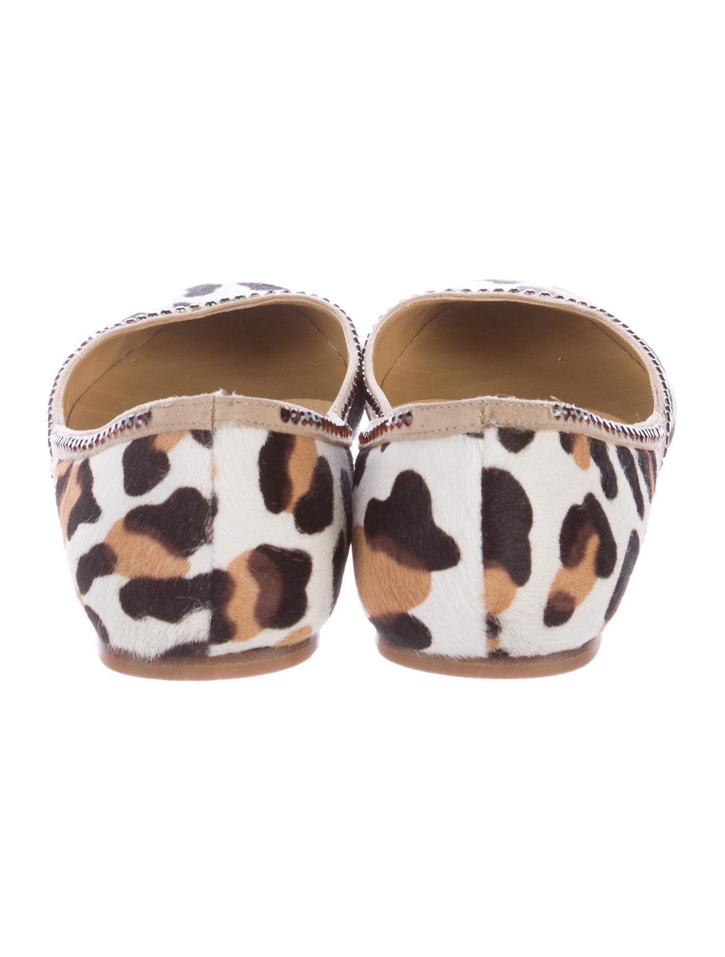 Valentino Embellished Ponyhair Flats Shoes VAL64427 The RealReal