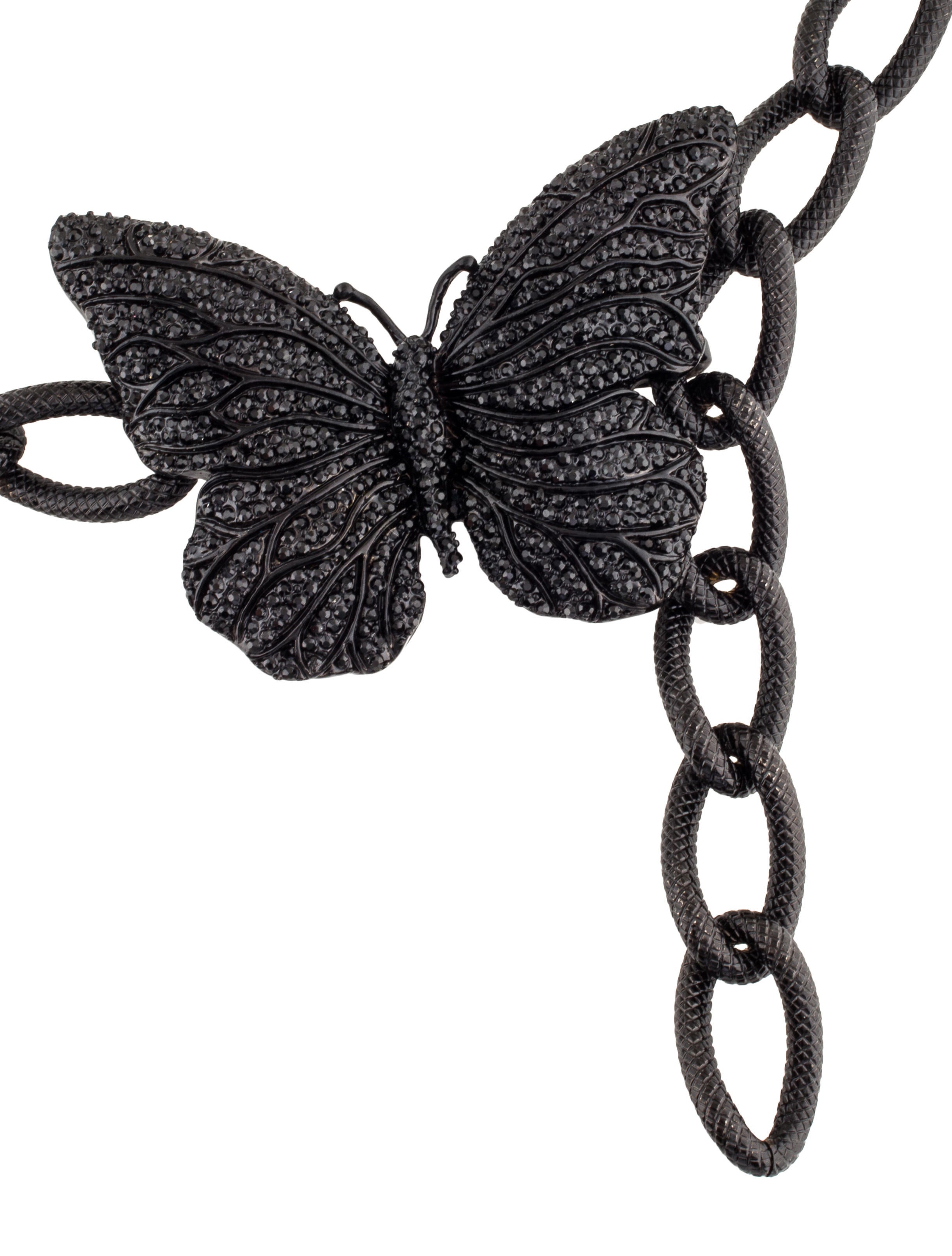 Valentino Butterfly ChainLink Belt Black Belts, Accessories