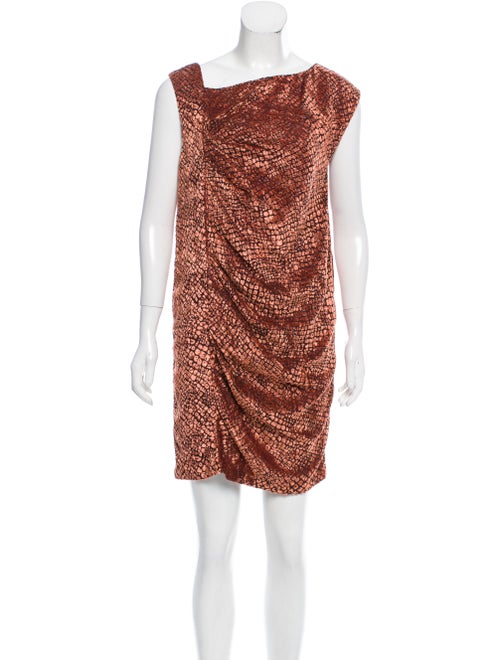 Valentino Ruched Devoré Dress brown