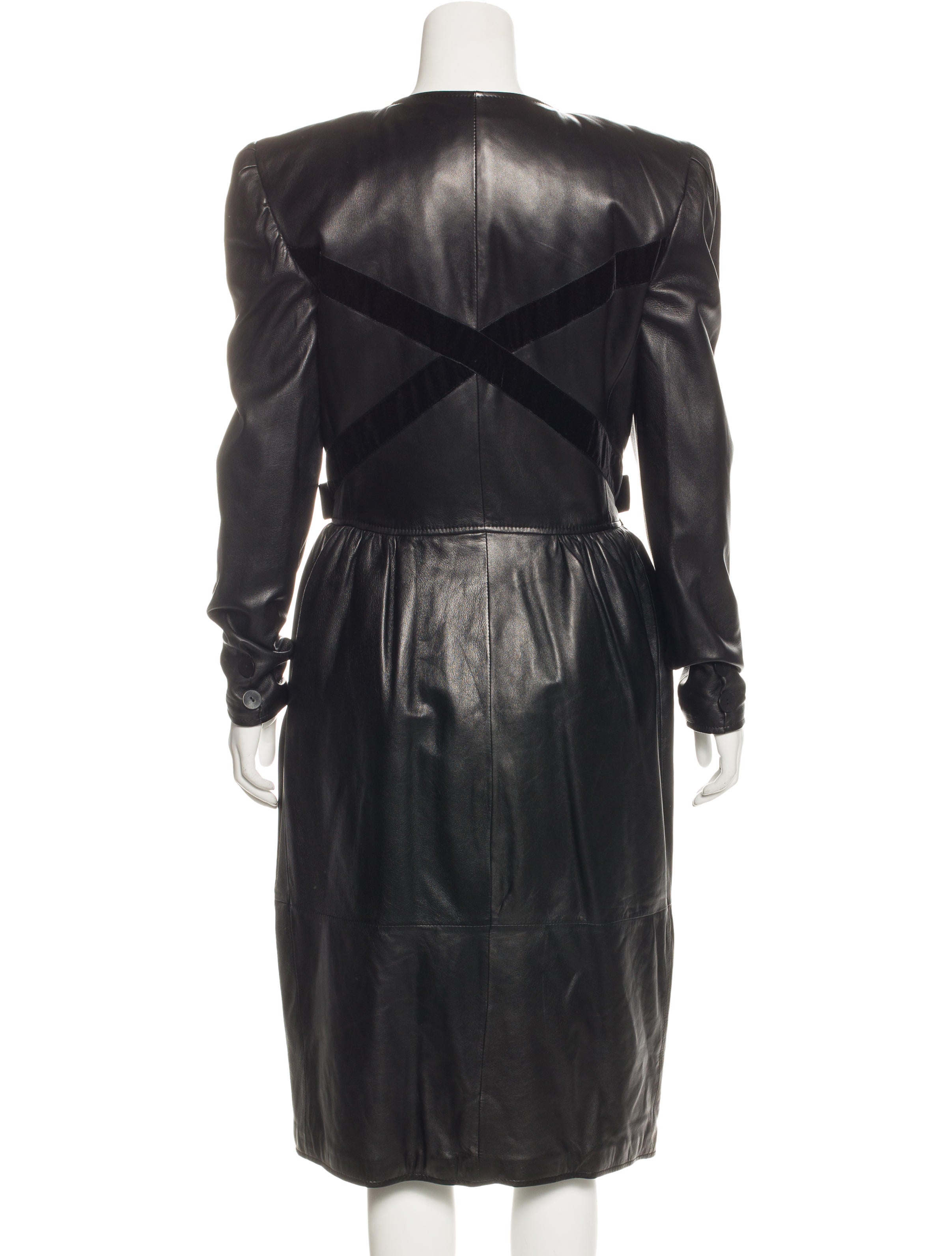 Valentino Vintage Leather Coat Clothing VAL65782 The RealReal