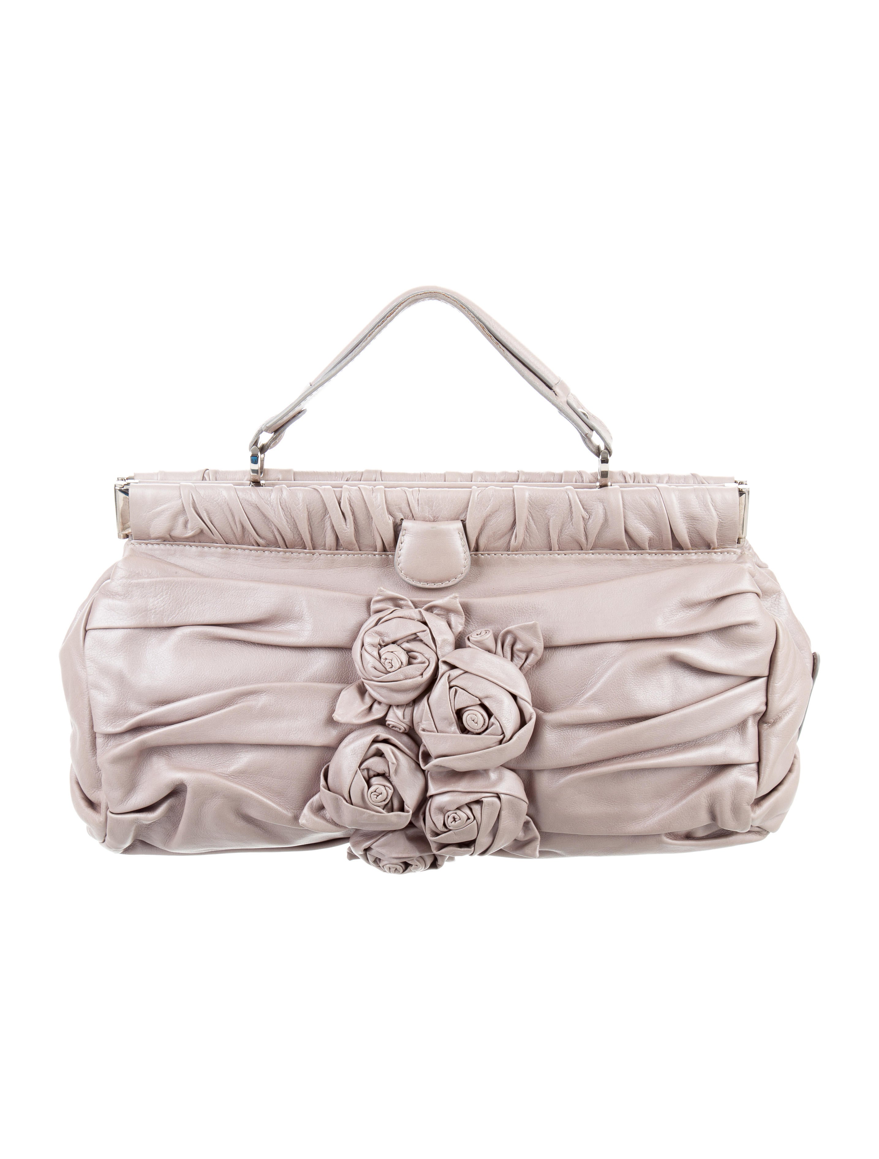 Valentino Jardin Rose Bag - Silver Satchels, Handbags - VAL67450