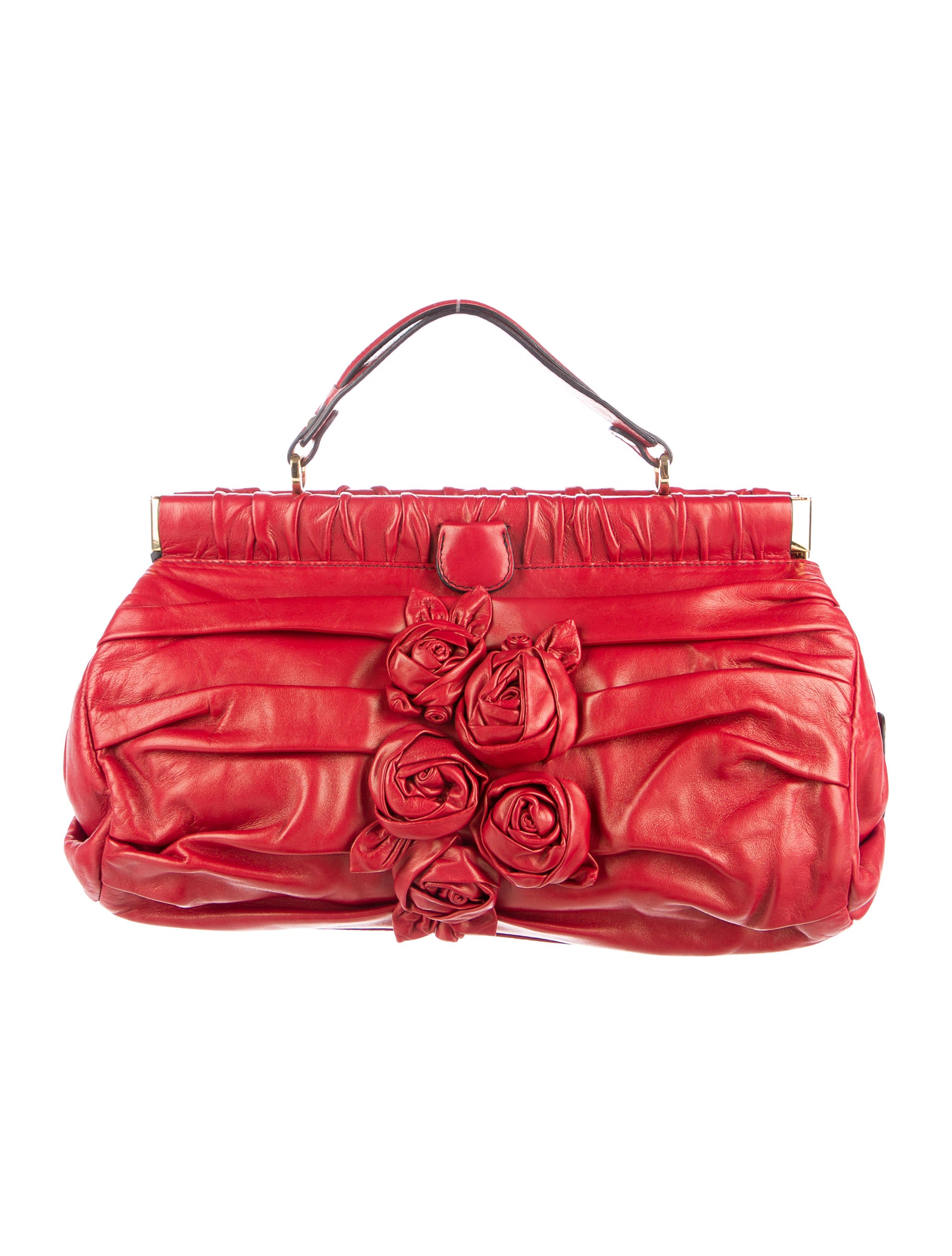 Valentino Jardin Rose Bag - Red Satchels, Handbags - VAL69424
