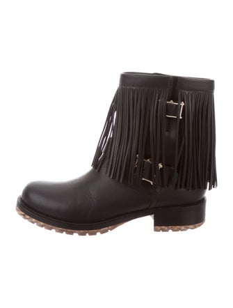 Valentino Fringe Moto Boots