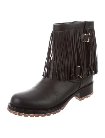Valentino Fringe Moto Boots