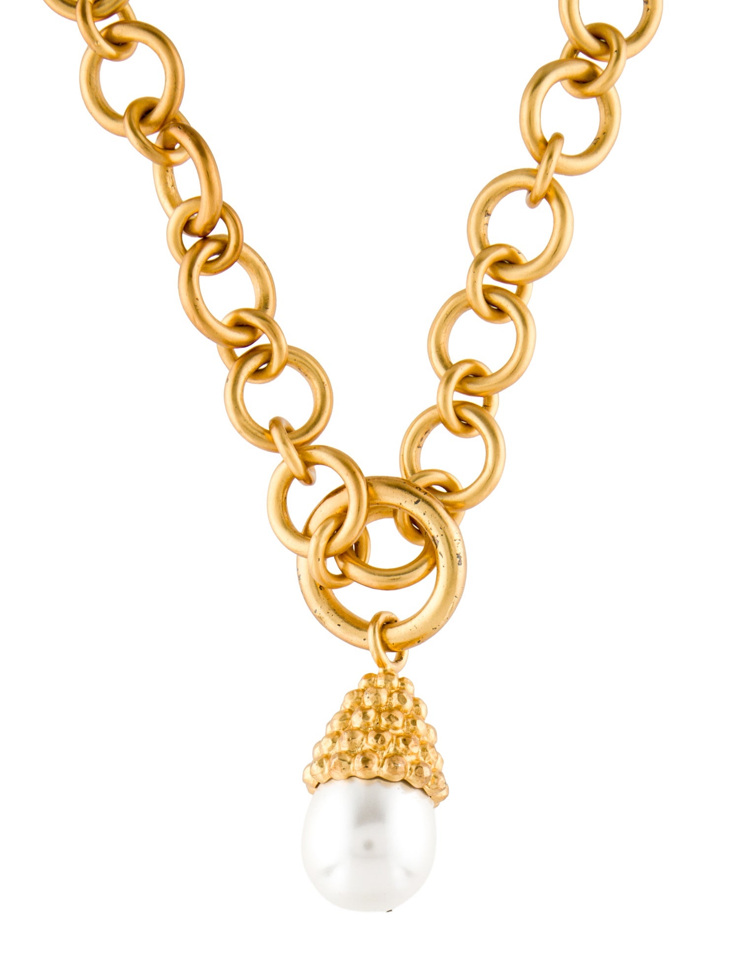 Valére Faux Pearl Pendant Chain Necklace