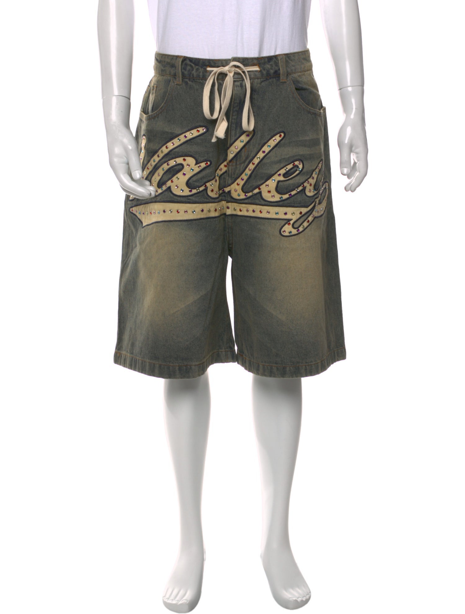 Vale Graphic Print Denim Shorts w/ Tags